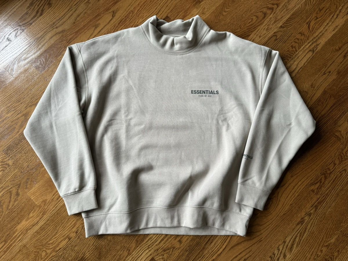 Essentials × FOG × Fear of God XL 3M Pull-Over Mockneck String Sweatshirt Wood Cement Gray Size US XL / EU 56 / 4 - 1 Thumbnail