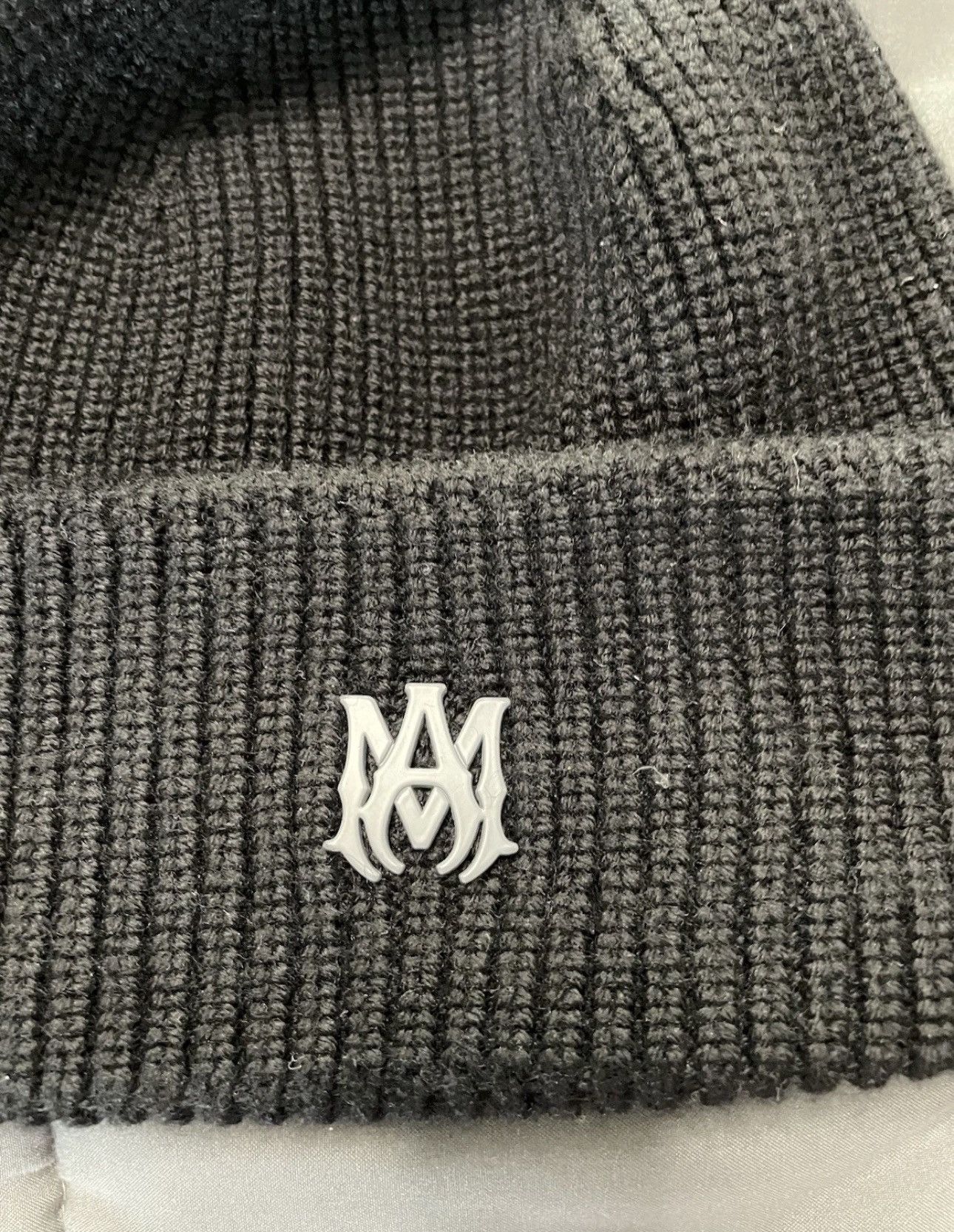 Amiri AMIRI Logo Virgin Wool Black Beanie Size ONE SIZE - 6 Thumbnail