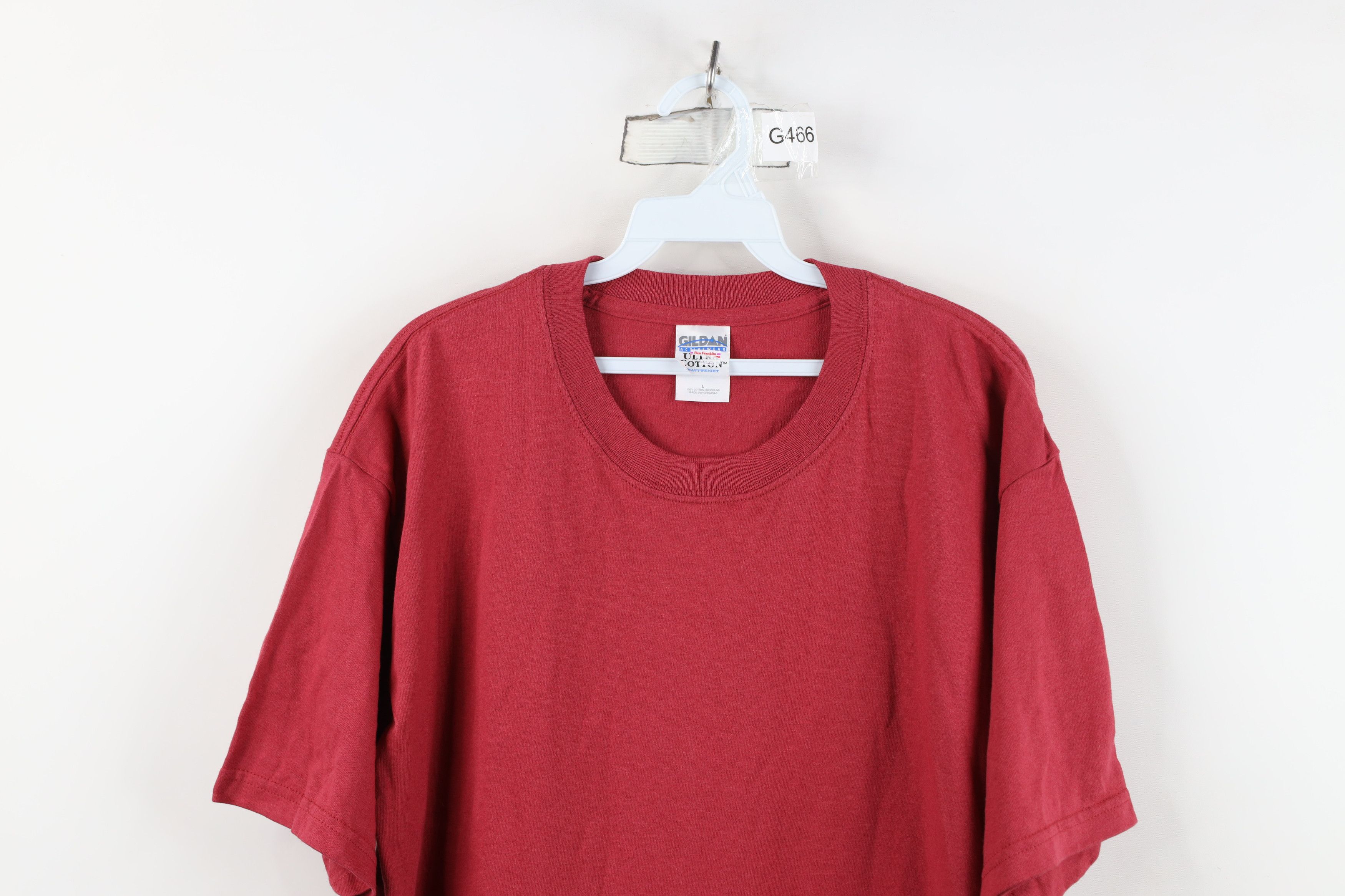 Vintage Vintage 90s Streetwear Blank Heavyweight T-Shirt Red Cotton Size US L / EU 52-54 / 3 - 2 Thumbnail
