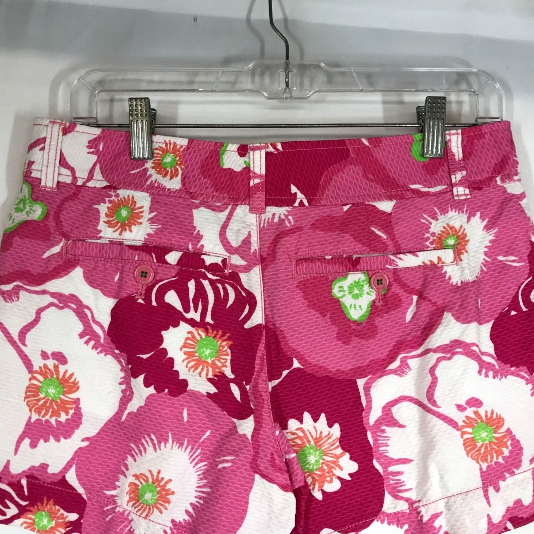 Lilly Pulitzer LILLY PULITZER Pink Floral 100% Cotton Shorts Womens Size 2 Casual Size 26" / US 2 / IT 38 - 5 Thumbnail