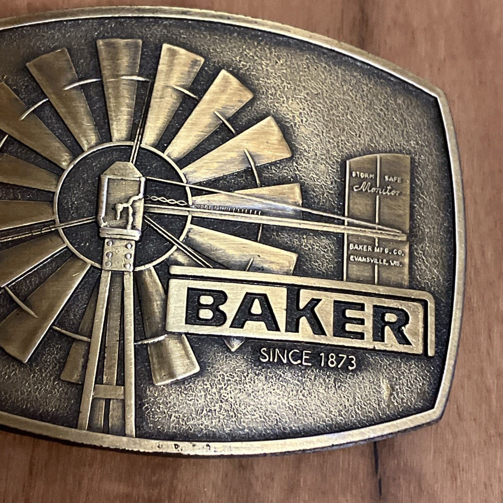 Other NEW Baker Manufacturing Storm Safe Monitor 80s Belt Buckle Size ONE SIZE - 3 Thumbnail