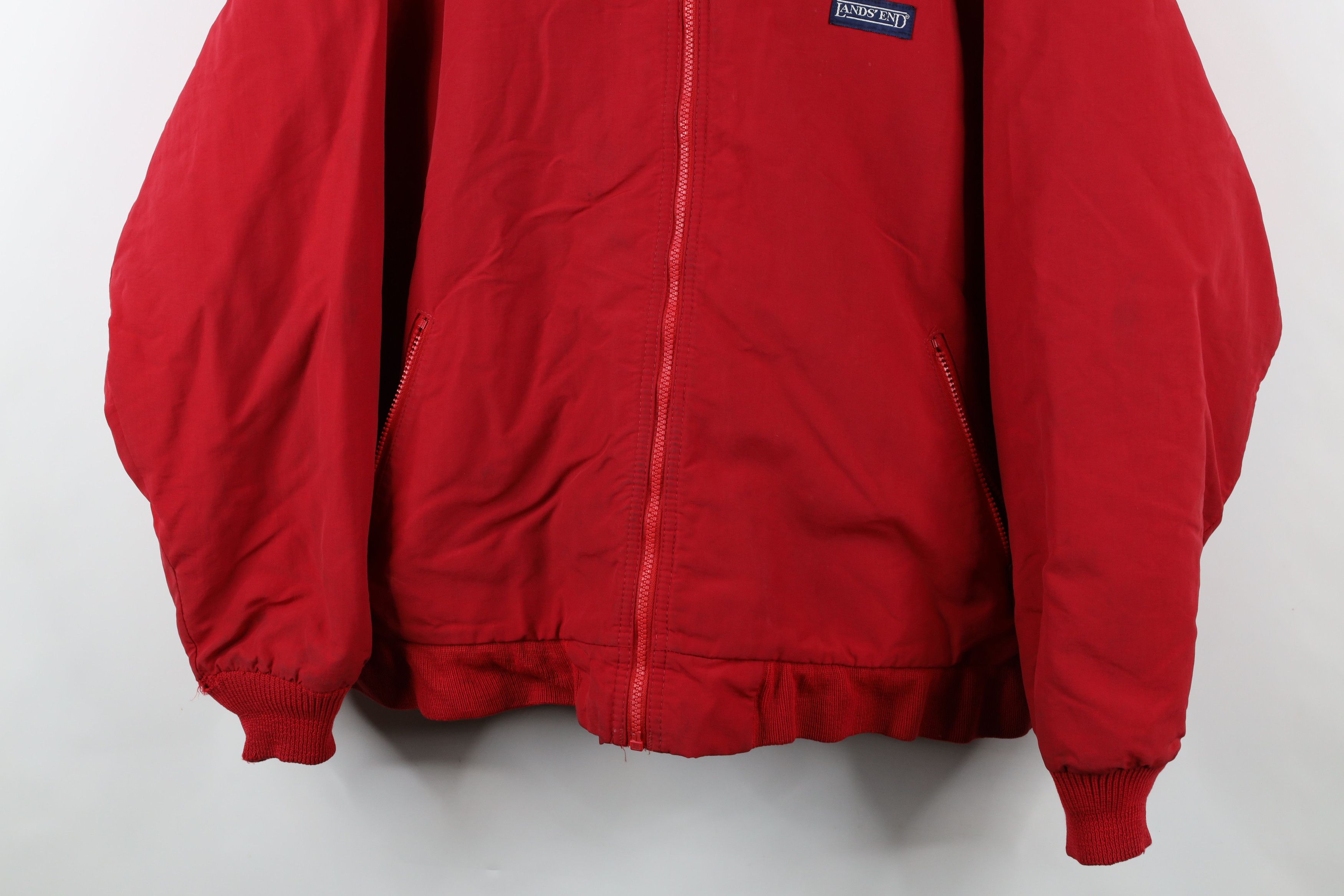 Lands' End × Vintage Vintage 90s Lands End Lined Squall Bomber Jacket Red USA Size US XL / EU 56 / 4 - 3 Thumbnail