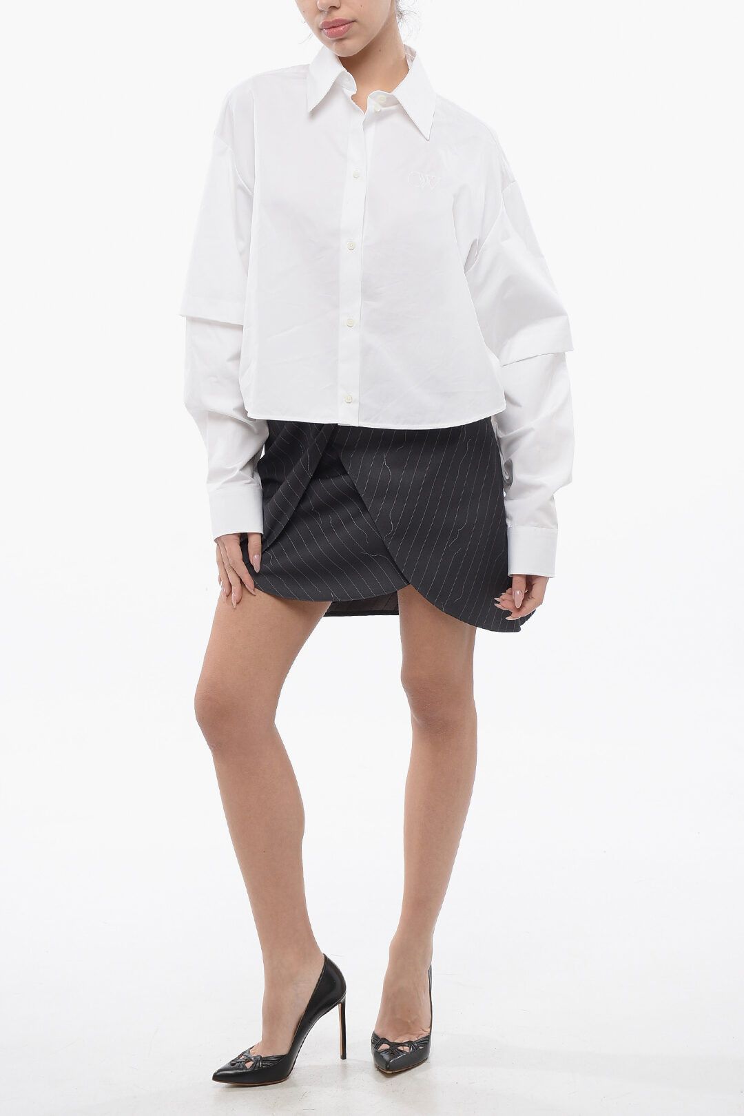Off-White og1mm1125 Double-layered Bookish Shirt in White Size M / US 6-8 / IT 42-44 - 4 Thumbnail