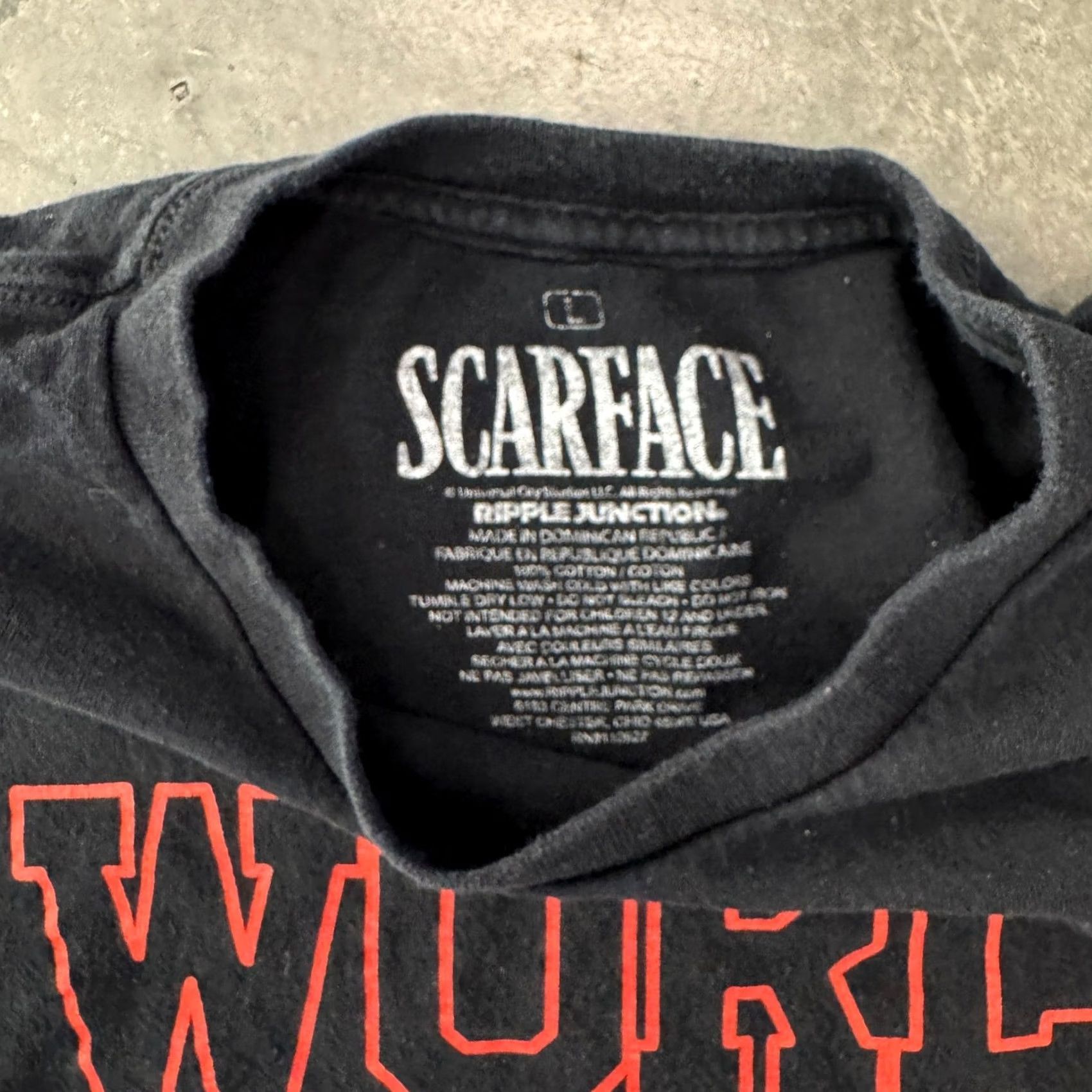 Vintage VINTAGE Scarface Black Graphic Tee The World Is Yours Adult L Mens Size ONE SIZE - 3 Thumbnail