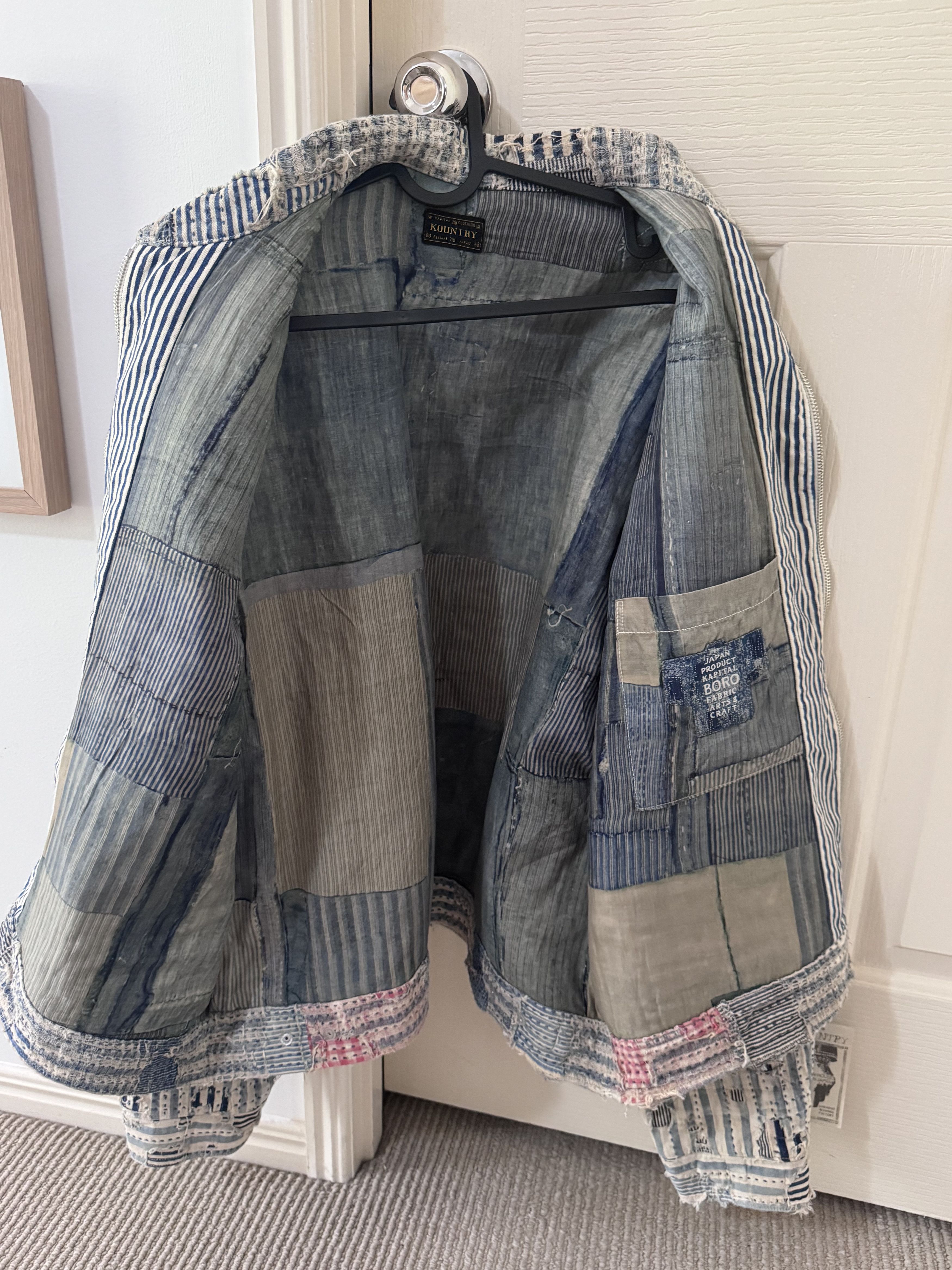 Kapital Kapital Liberty Stripe Boro Drizzler Zip Jacket Size US L / EU 52-54 / 3 - 3 Thumbnail