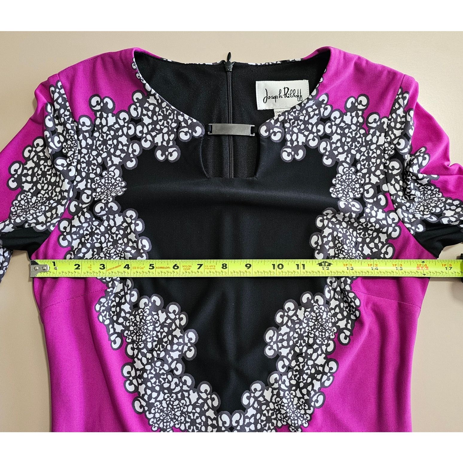 Joseph Ribkoff Joseph Ribkoff Black and Purple Floral Shift Midi Dress 10 Size L / US 10 / IT 46 - 6 Thumbnail