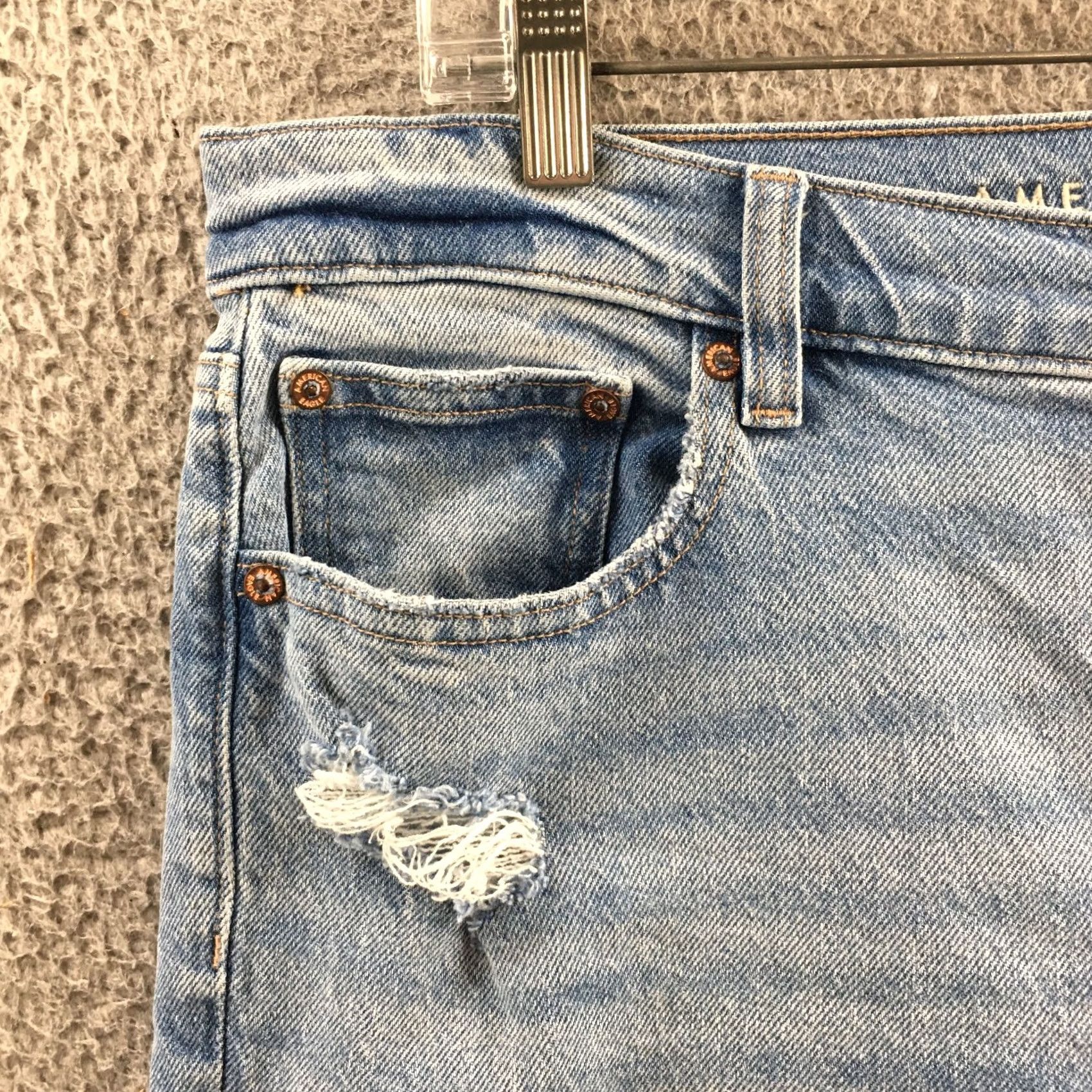 American Eagle Outfitters American Eagle Outfitters Straight Jeans Womens 14 Blue Mid Rise Denim 36x30 Regular Waist 5-Pocket Size 36" / US 14 / IT 50 - 3 Thumbnail