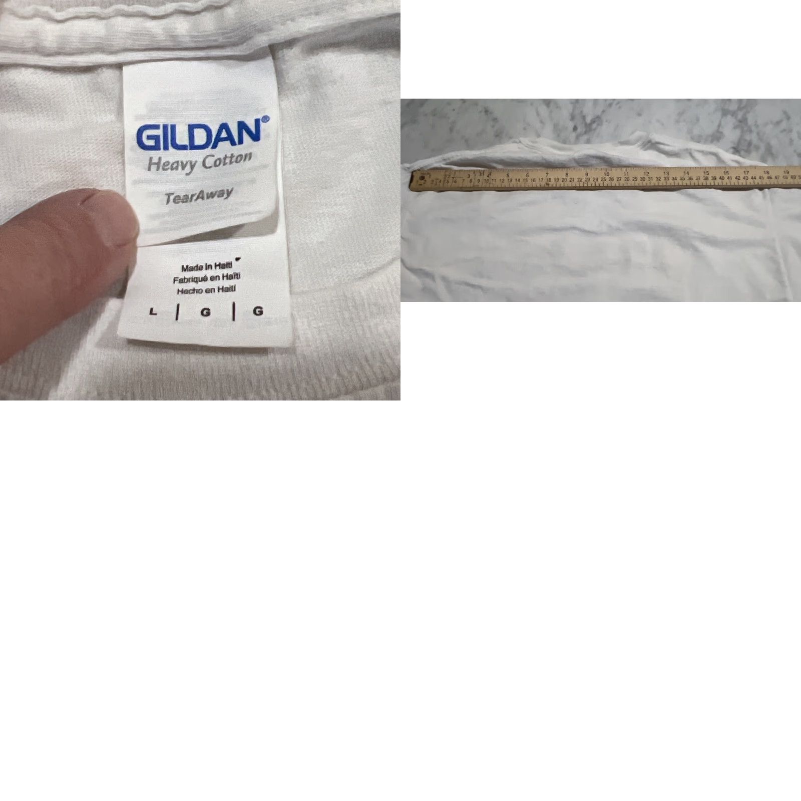 Gildan Gildan T-Shirt Army Military USA White Crew Neck Short Sleeve Mens Large Size US L / EU 52-54 / 3 - 8 Thumbnail