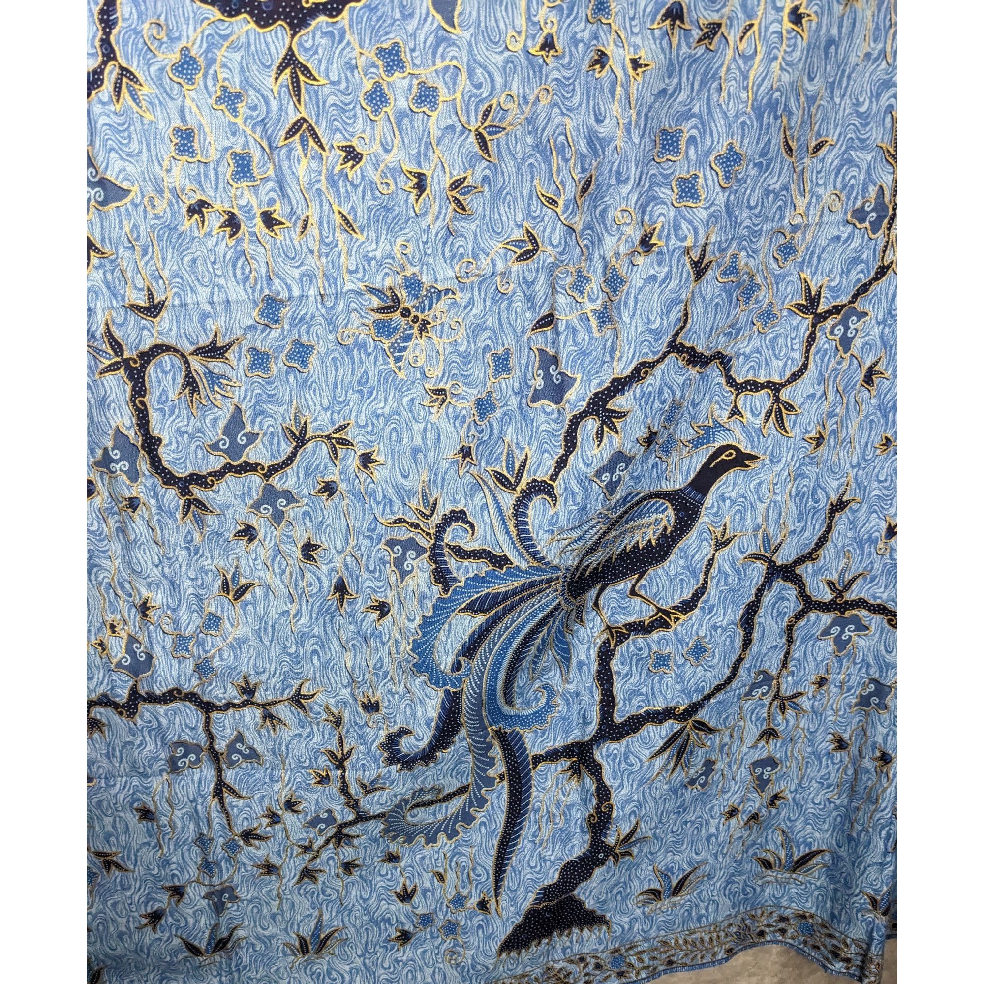 Other Blue Batik Peacock Sarong Wrap 68x45 Inches With Intricate F Size ONE SIZE - 8 Thumbnail
