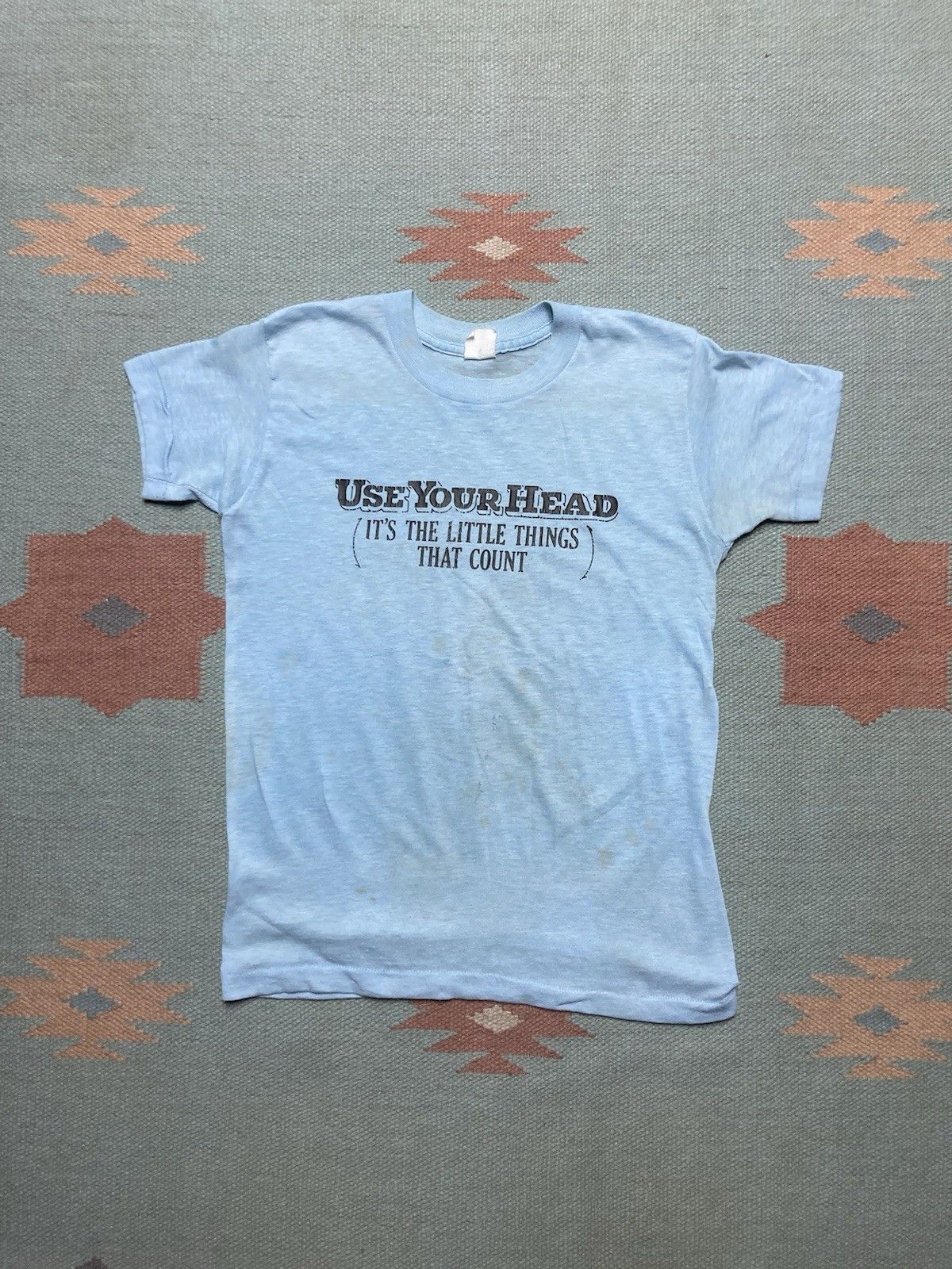 Vintage Vtg 70s t shirt use your head funny boys L women’s baby tee Size S / US 4 / IT 40 - 1 Thumbnail