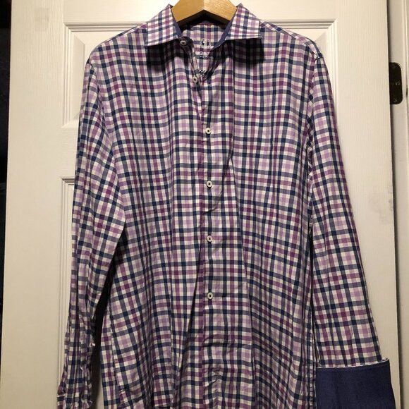 BUGATCHI bugatchi men's 100%cotton casual shirt size: 17 1/2(36-37) Size US XL / EU 56 / 4 - 1 Thumbnail