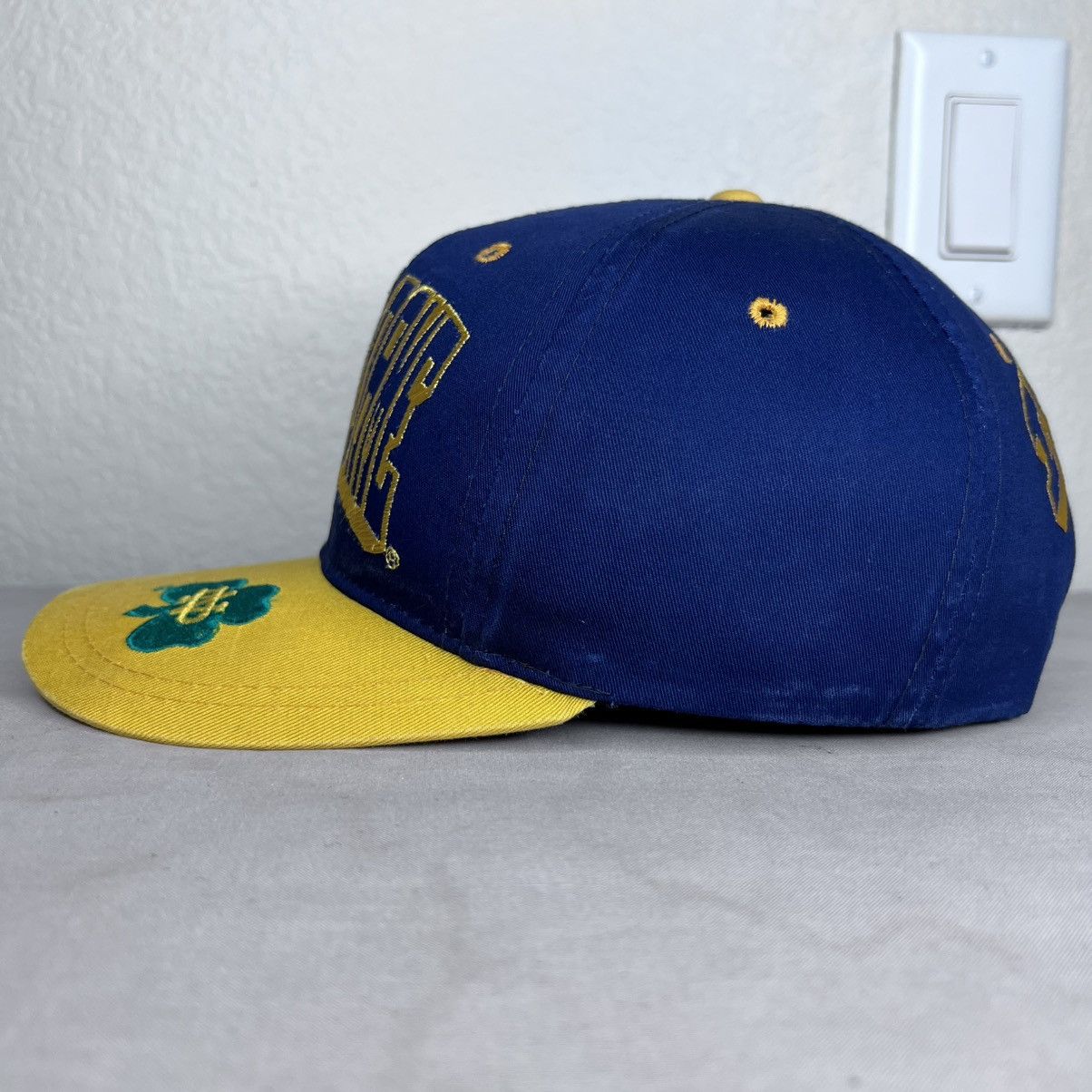 NCAA Vintage 1990s Notre Dame Fighting Irish Blockhead Snapback 🔥 Size ONE SIZE - 6 Thumbnail