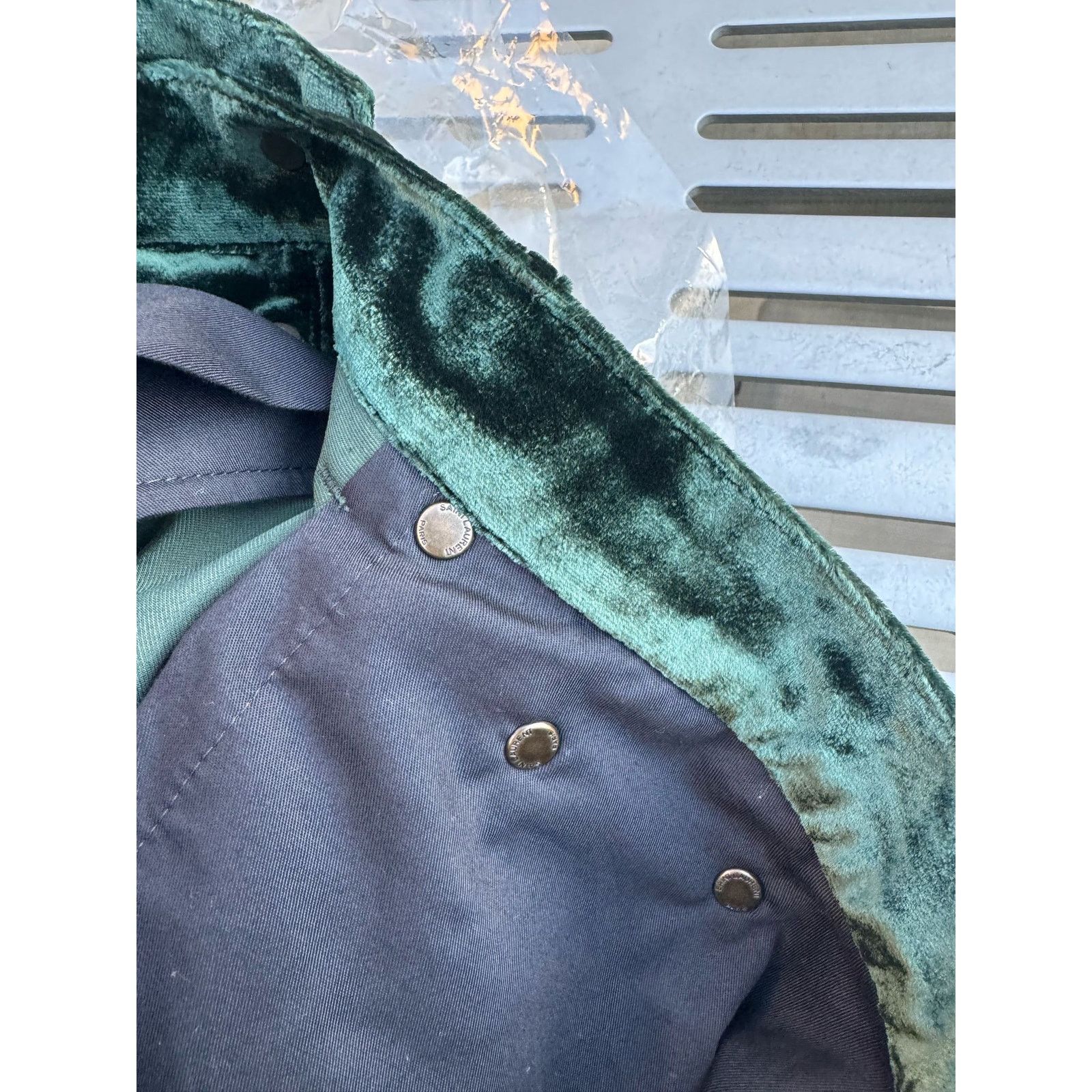 Saint Laurent Paris o1rshd1 Wide Leg Velvet / Velour Pants in Dark Forest Green Size US 34 / EU 50 - 15 Thumbnail