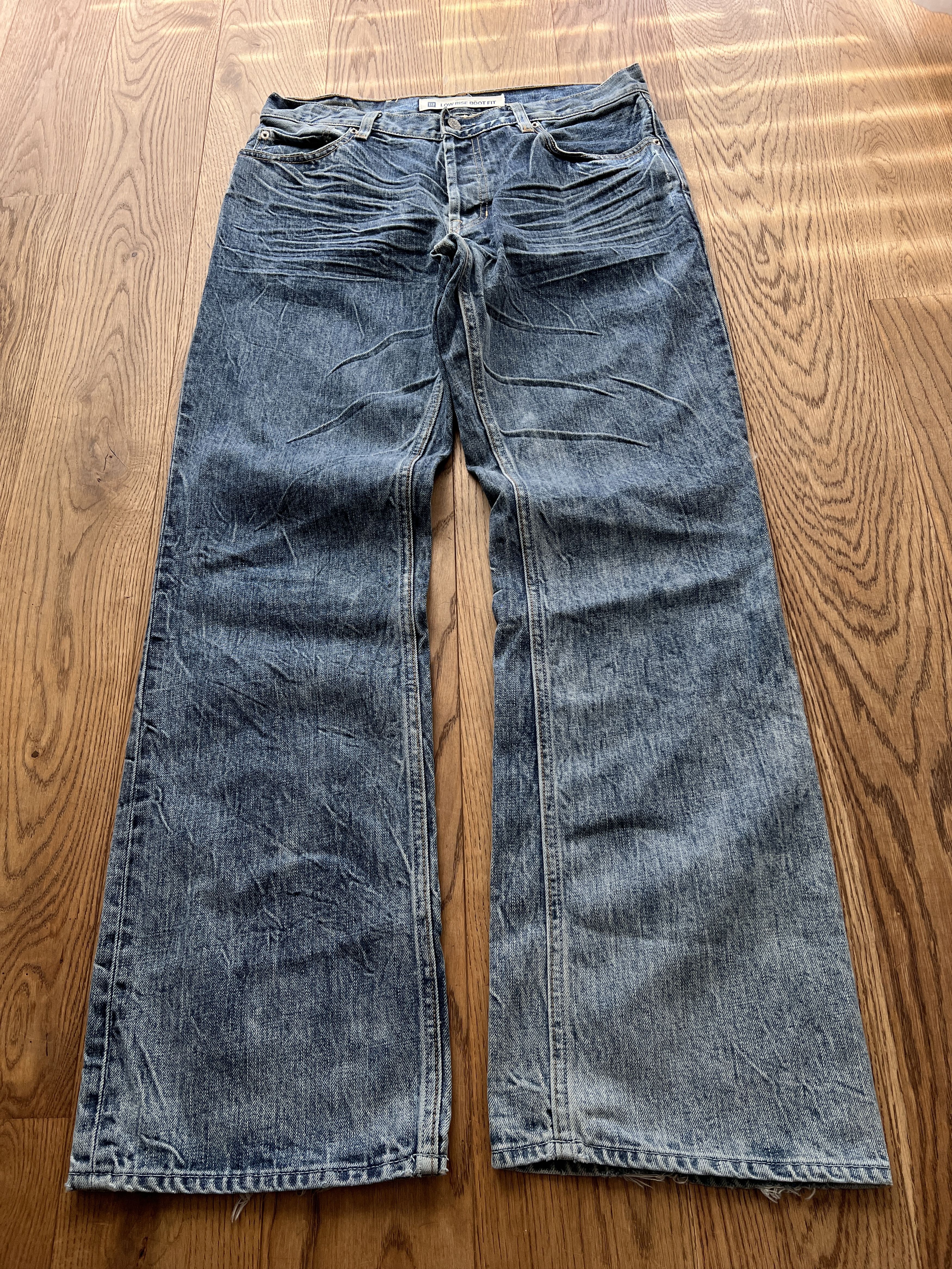 Gap Crazy Y2K GAP boot cut washed denim flared vintage 2000s low Size US 33 - 16 Thumbnail