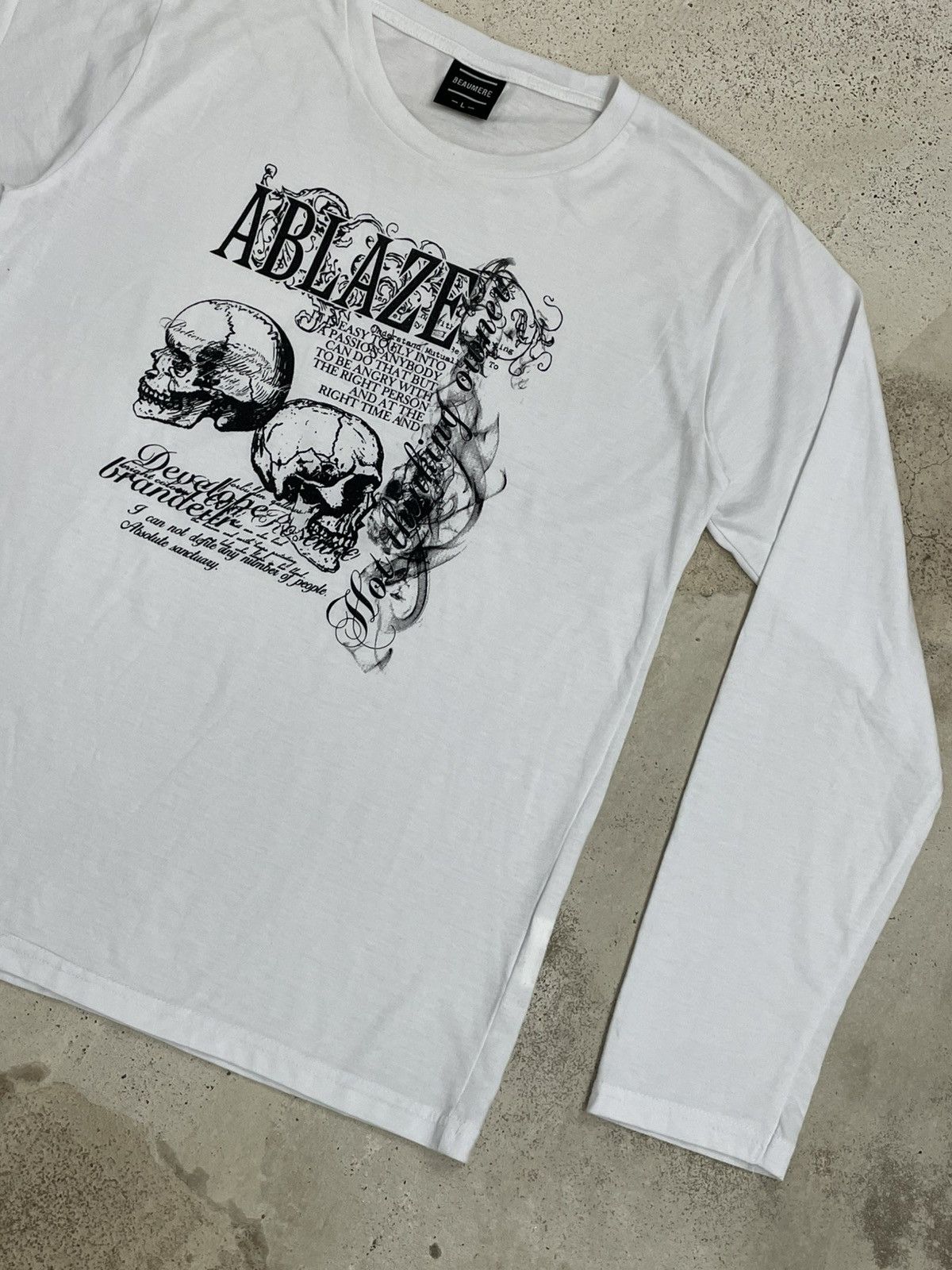 If Six Was Nine Beaumere Ablaze Y2K Skull Affliction Wording Smoke Graphic Size US M / EU 48-50 / 2 - 5 Thumbnail