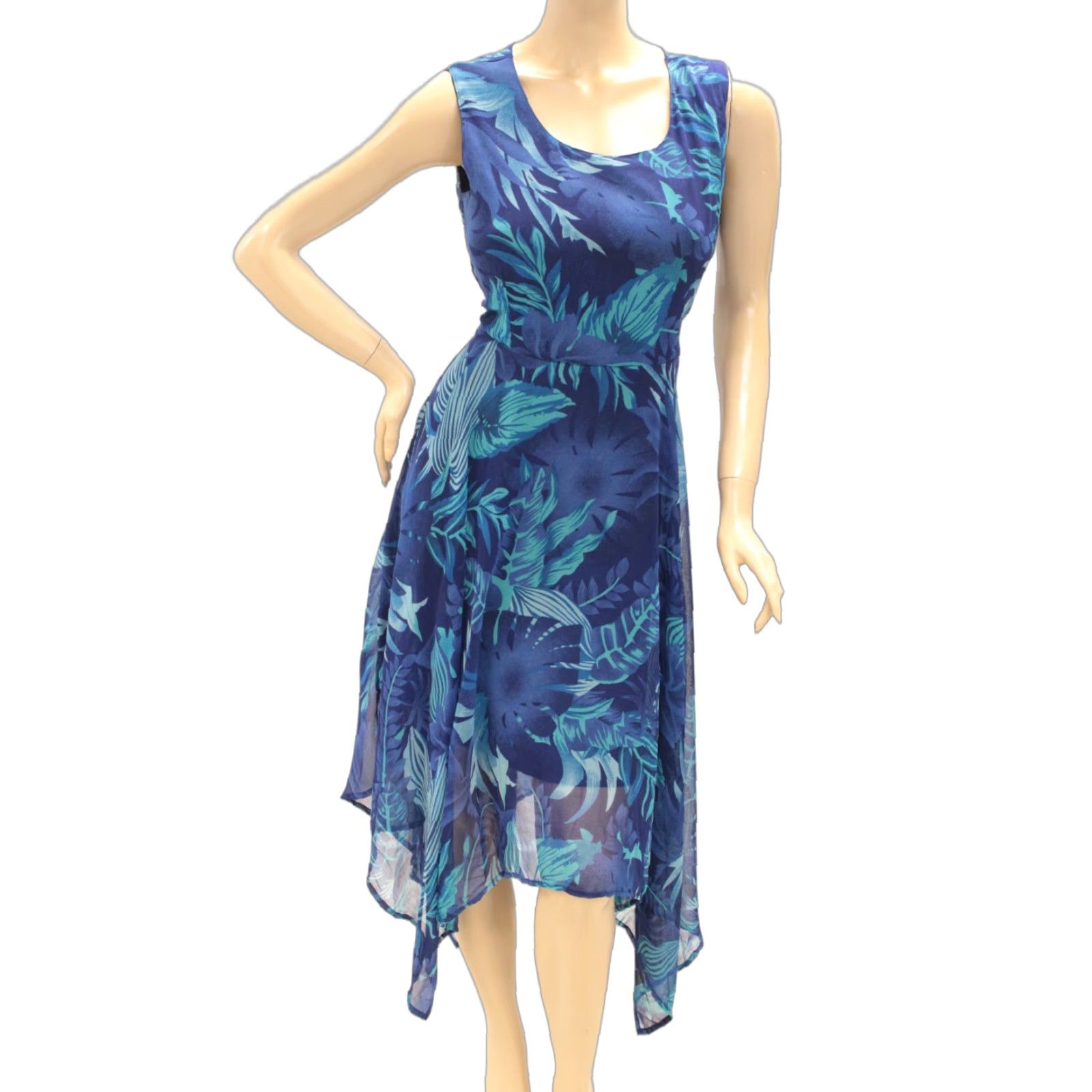 Vintage Expressions Dress Women's Medium Blue Floral Fairycore Maxi Lined Whimsical Size M / US 6-8 / IT 42-44 - 1 Thumbnail