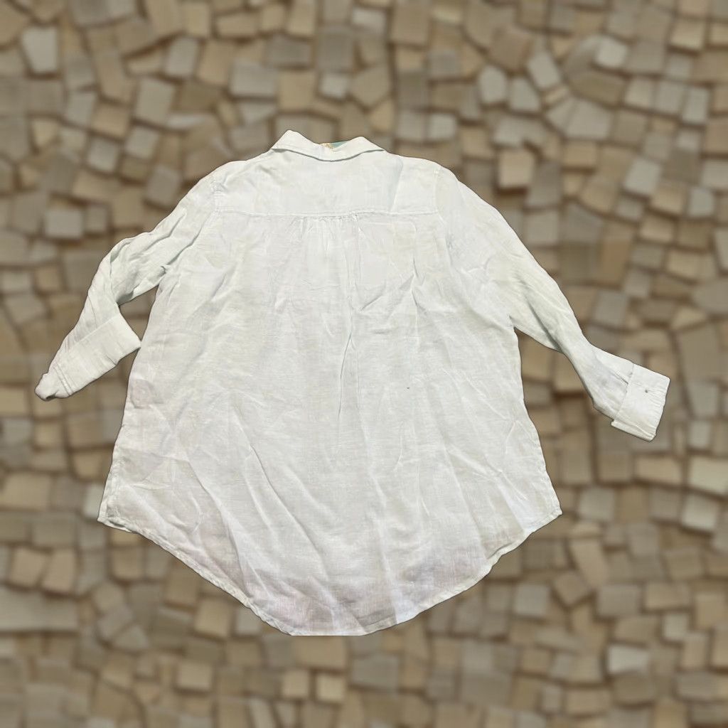 Vintage Sigrid Olsen Blouse Womens Size L White 1/4 Buttons Long Sleeve NWT Regular Fit Casual Shirt Womens Size L / US 10 / IT 46 - 1 Thumbnail