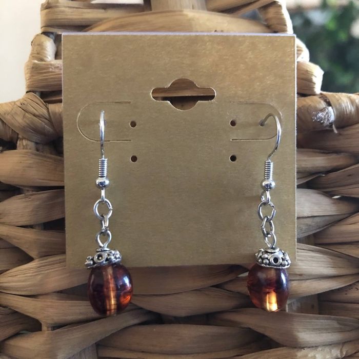 Vintage Vintage repurpose amber tone glass drop earrings Grailed