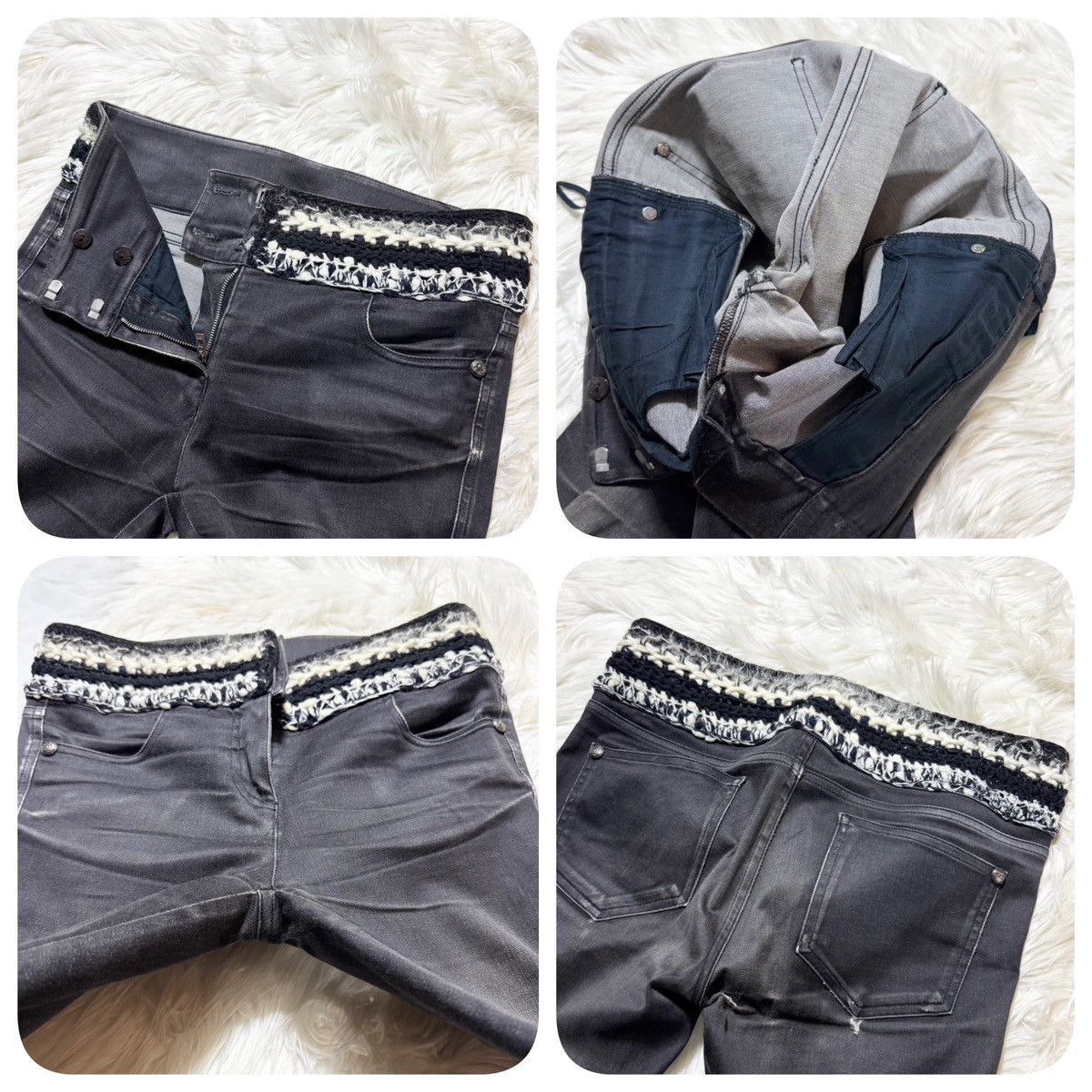 Chanel Chanel COCO button waist tweed stretch denim pants jeans Size 26" / US 2 / IT 38 - 19 Thumbnail