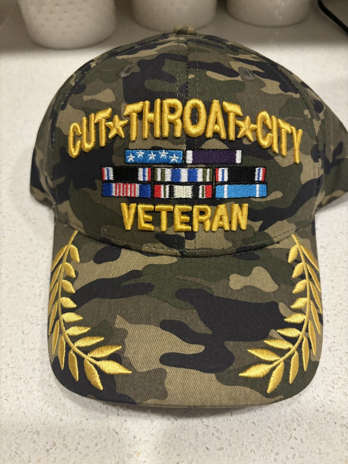 image of G59 Records x Pouya Uicideboy Merch Staffworkforce Camo Post-Traumatic Cap Cut Throat City, Men's