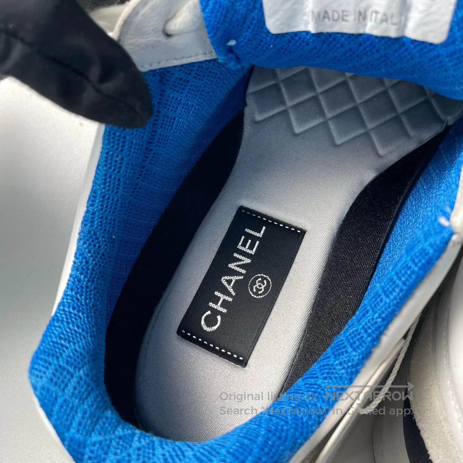 Chanel Chanel White and Blue Color Block Suede Sports Casual Shoe Size US 6.5 / EU 39-40 - 7 Thumbnail