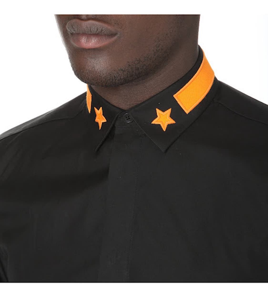 Givenchy Givenchy Black Shirt with Star Collar Size US M / EU 48-50 / 2 - 1 Thumbnail