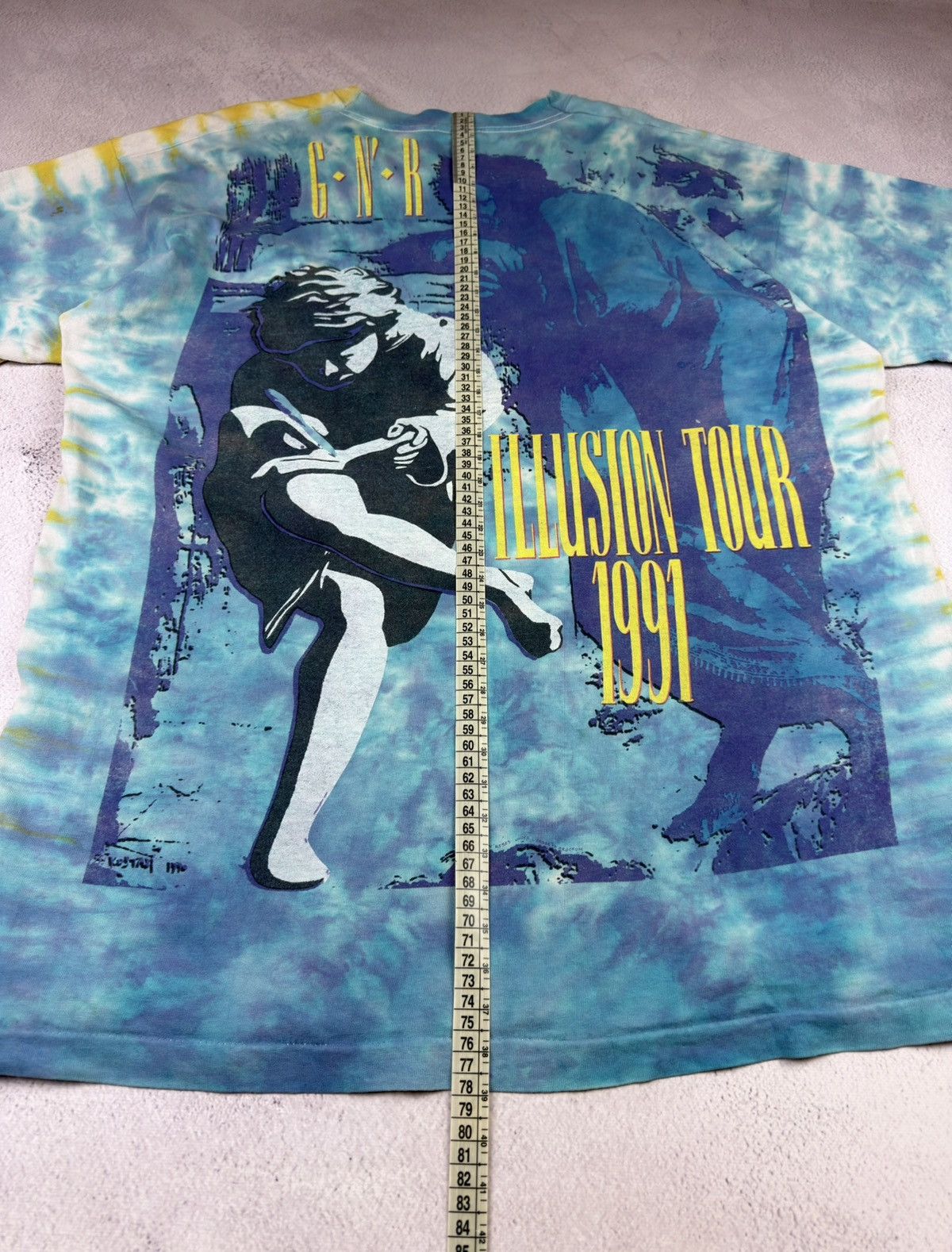 Liquid Blue 1991 Guns N' Roses Use Your Ilusion Tour Liquid Blue Tie Dye Size US XL / EU 56 / 4 - 18 Thumbnail