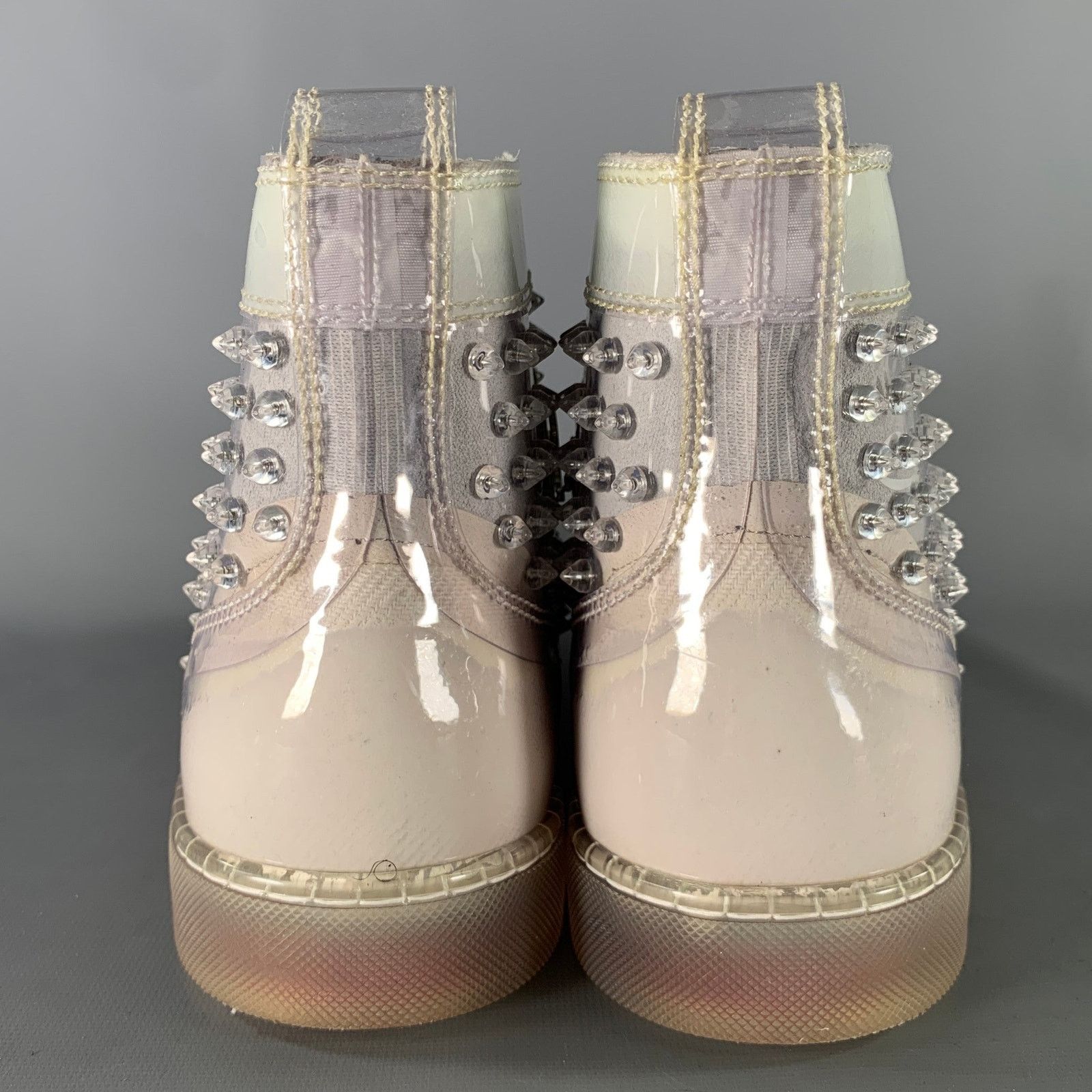 Christian Louboutin CHRISTIAN LOUBOUTIN Silver Grey Studded High Top Sneakers Size US 12.5 / EU 45-46 - 3 Thumbnail