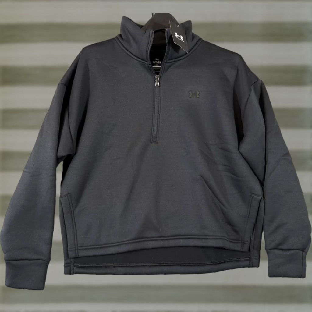 Under Armour Under Armour Fleece Jacket Womens S Black Half-Zip Pullover Mock Neck Long Sleeve NWT Size S / US 4 / IT 40 - 1 Thumbnail