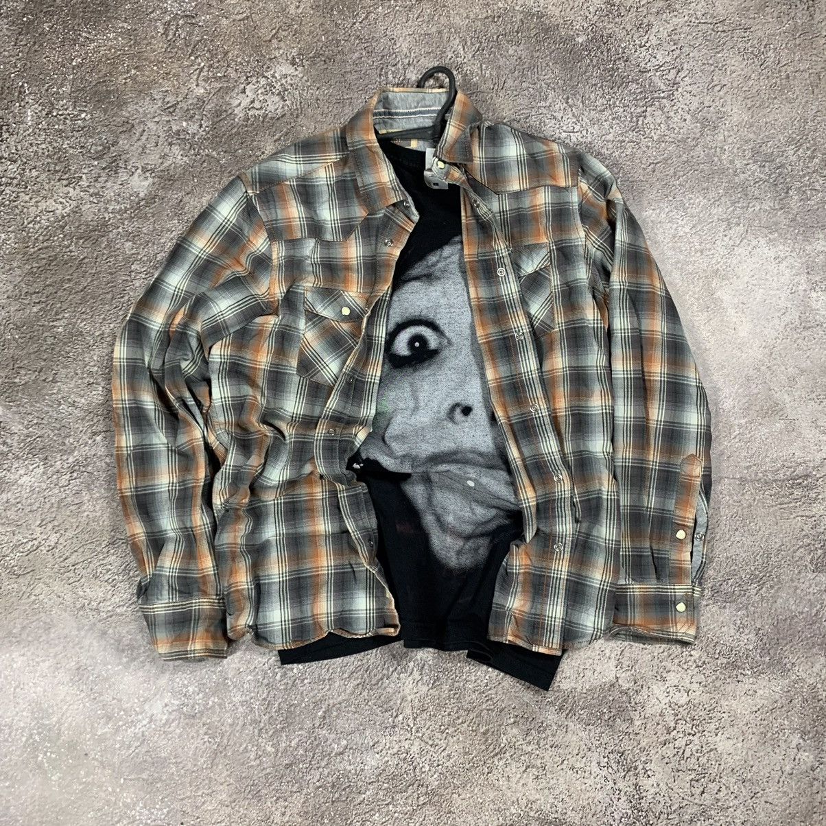Vintage Vintage 90s Plaid Shirt Graphic Print Grunge Oversized M Size US M / EU 48-50 / 2 - 1 Thumbnail