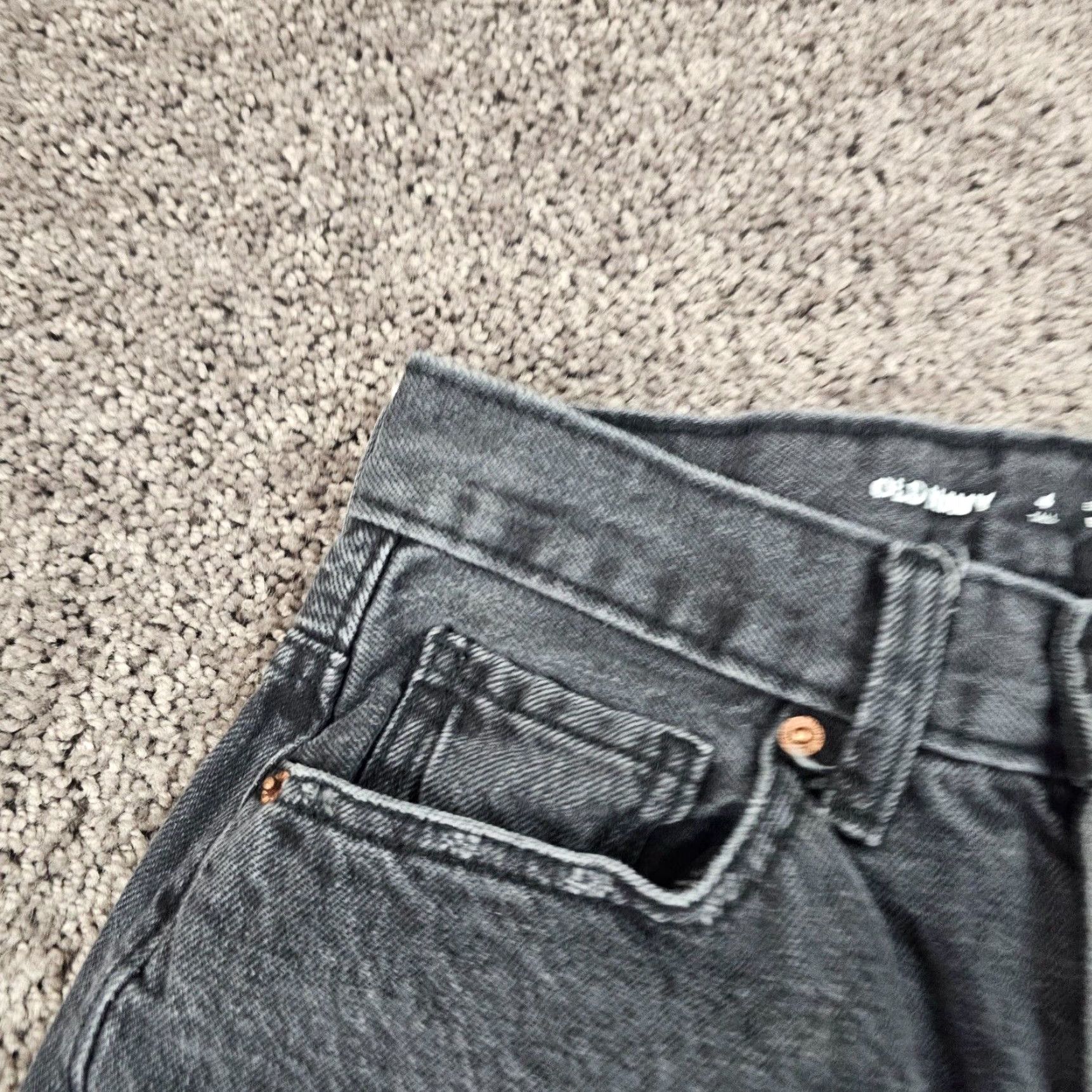 Old Navy VINTAGE Old Navy Women's Wide-Leg Jeans 4 Tall Black High Rise Denim Cotton 28" Inseam Size 25" / US 0 / IT 36 - 3 Thumbnail