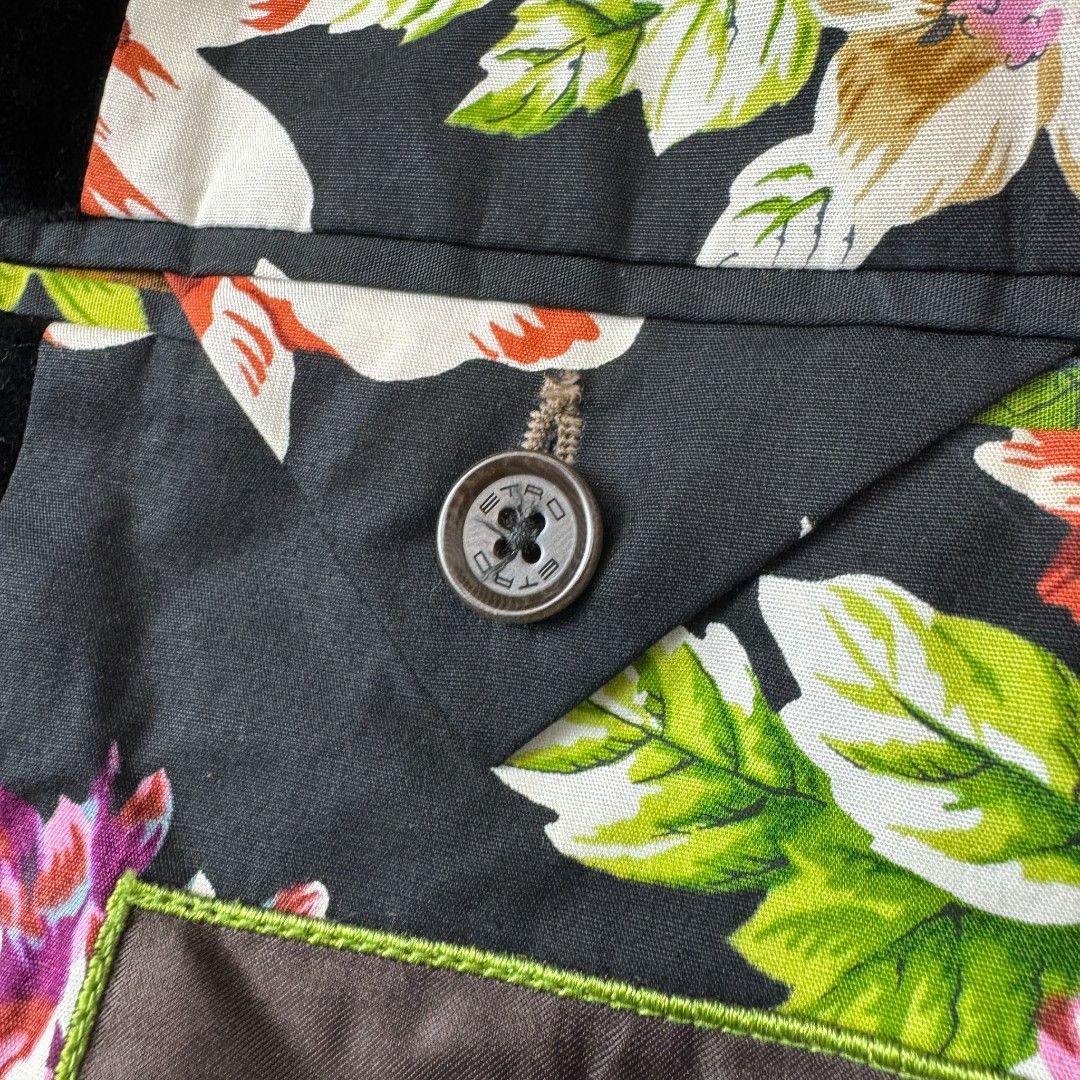 Etro 90s Men’s Black Velvet Blazer Size 48L - 7 Thumbnail