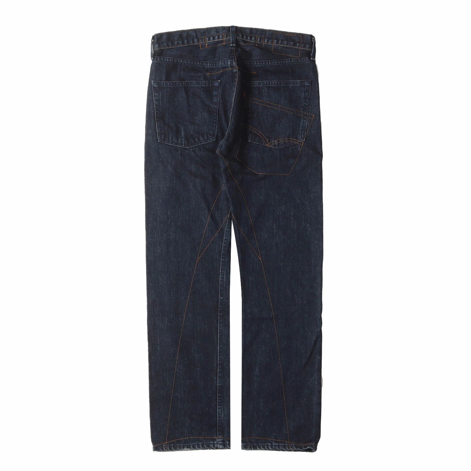 Comme des Garcons Denim Washed Stitchwork Cotton Straight Cut Zipper Indigo Size US 31 - 2 Thumbnail