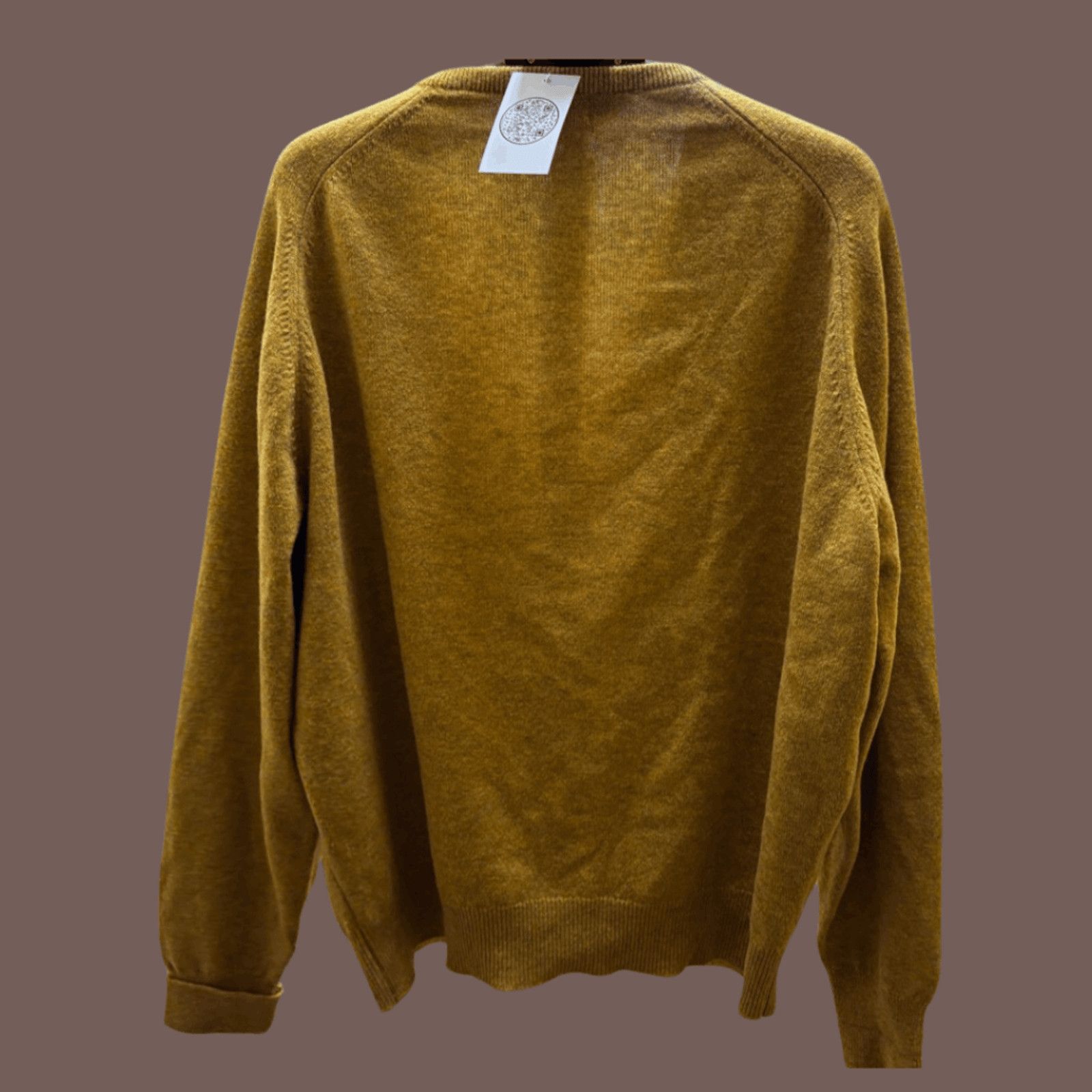 Lands' End × Vintage VTG Lambswool Sweater | Lands’ End Mustard XL Size US XL / EU 56 / 4 - 4 Thumbnail