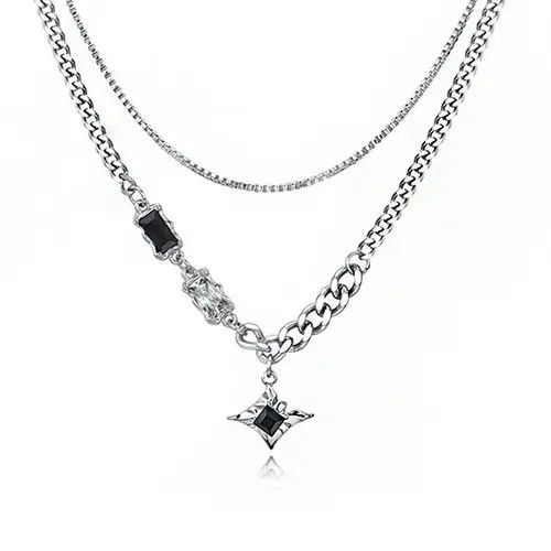 VIBE Retro punk necklace star chain rock gothic style Size ONE SIZE - 8 Thumbnail