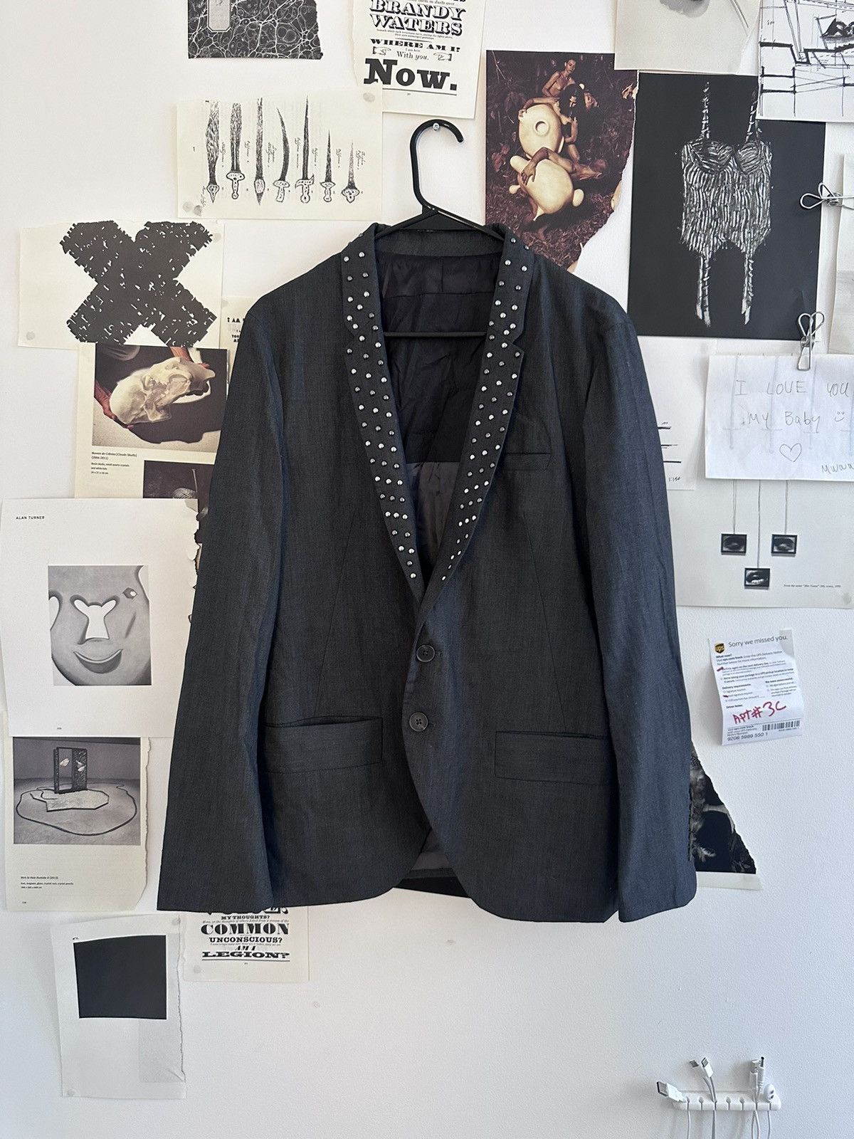 image of Ppfm Studded Blazer in Black, Men's (Size XL)