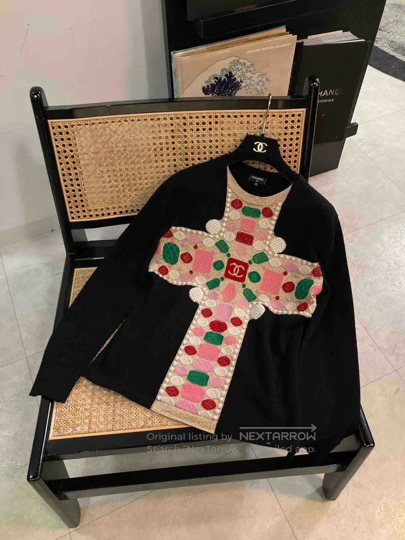 Chanel Colourful cross-embroidered sweater