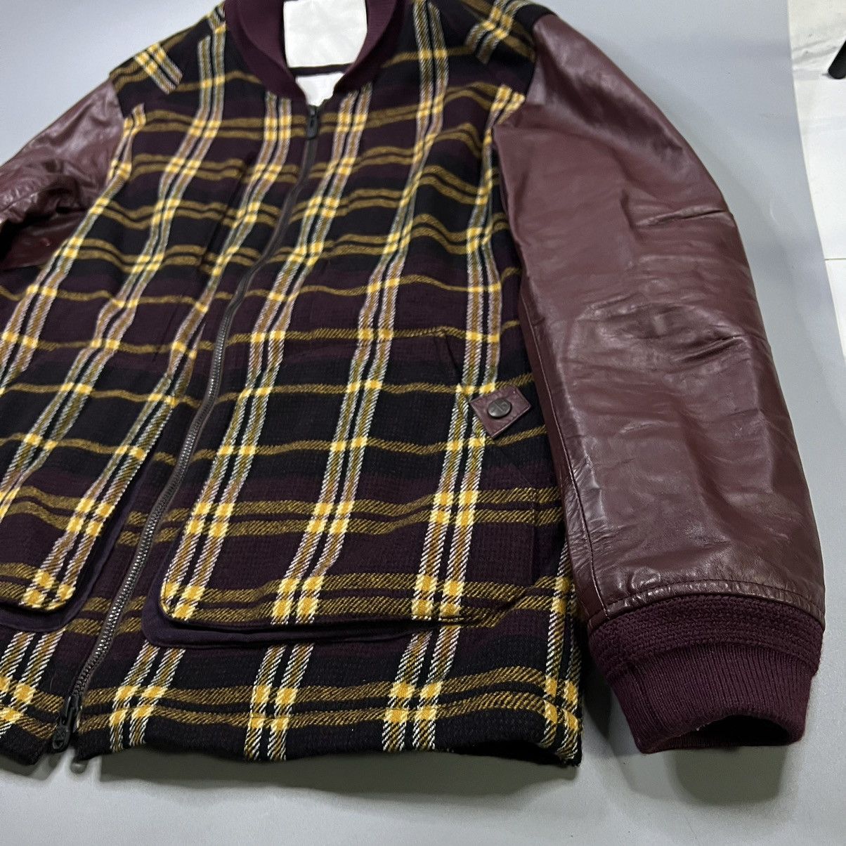 White Mountaineering White Mountaineering Leather Plaid Wool Jacket Size US M / EU 48-50 / 2 - 5 Thumbnail