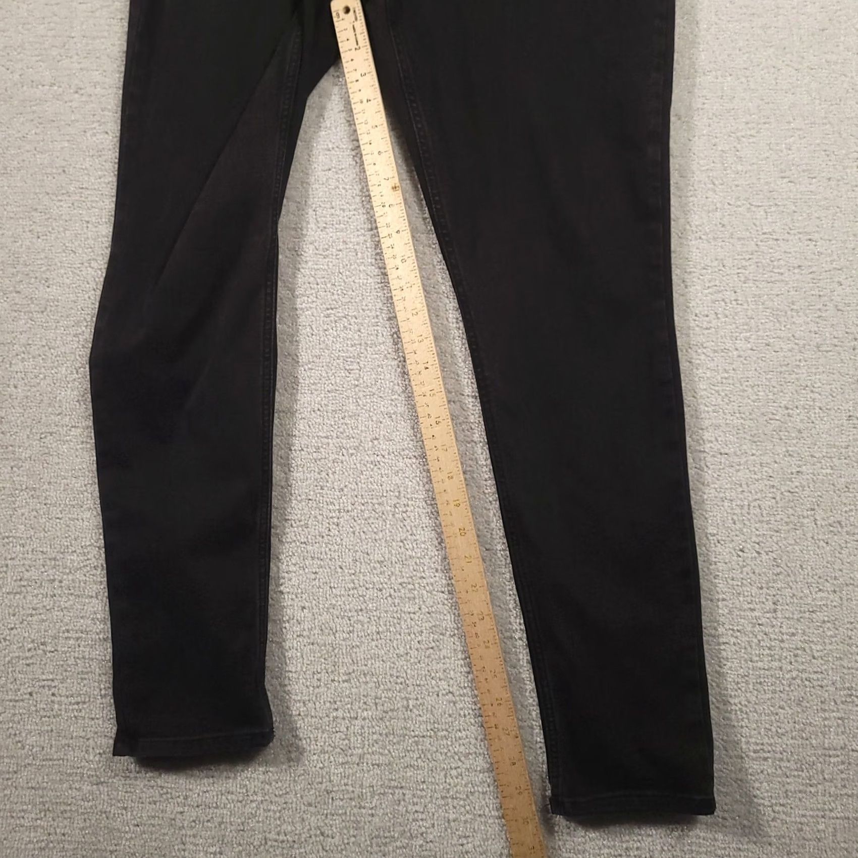 Lee Lee Women's Skinny Jeans Black Denim High Rise 16 Long Slim Fit Jeans Size 38" / US 16 / IT 52 - 4 Thumbnail