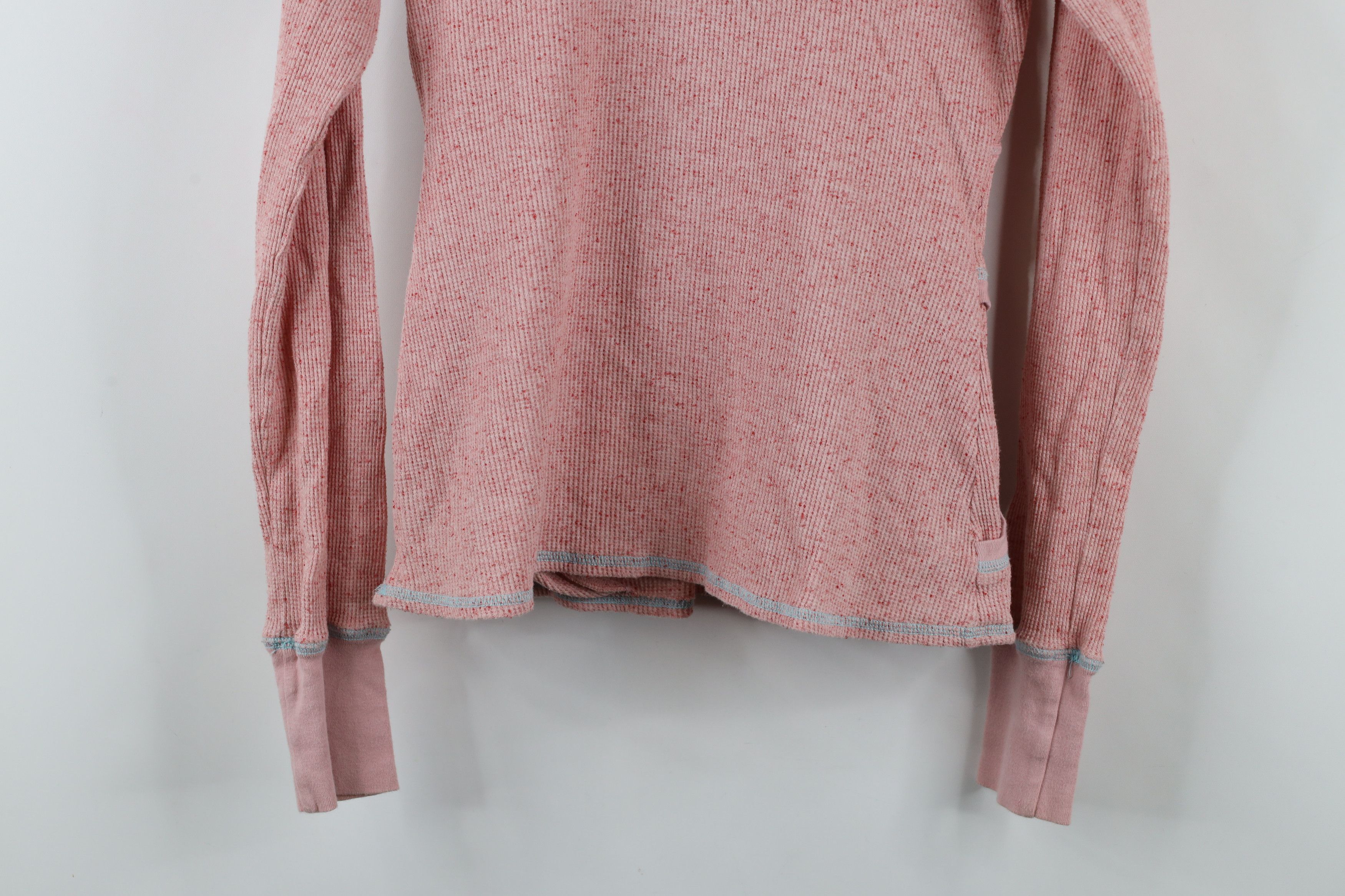 Free People × Vintage Free People Bella Thermal Waffle Knit Hoodie Pink Fleck Size M / US 6-8 / IT 42-44 - 11 Thumbnail