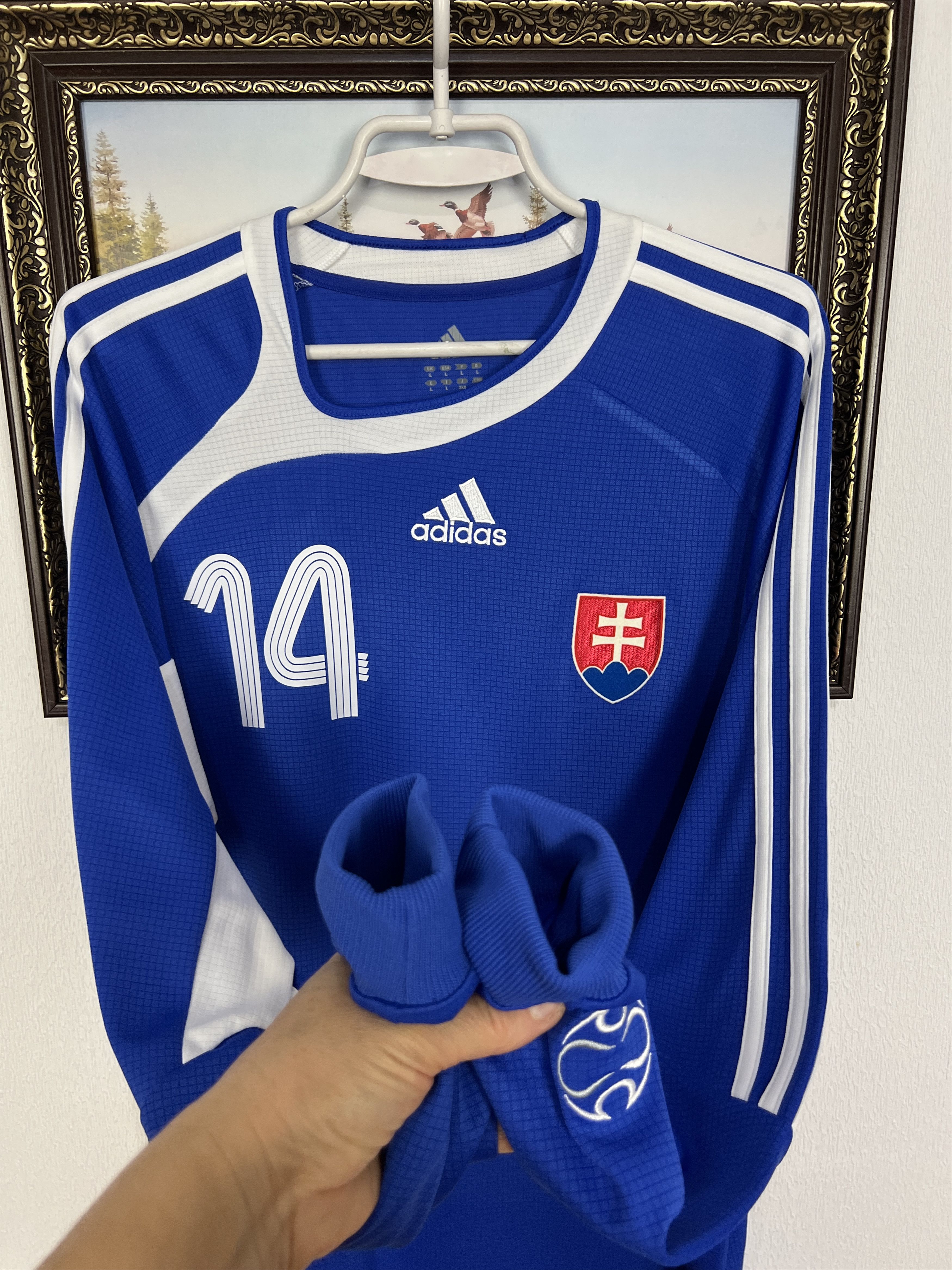 Adidas Slovakia football shirt Soccer Long Sleeve Jersey Size US L / EU 52-54 / 3 - 6 Thumbnail