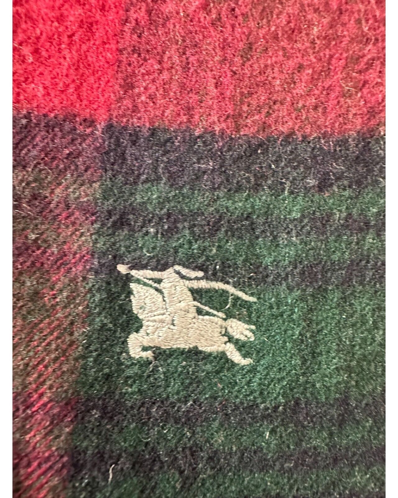 Burberry Burberrys Vintage Unisex Scarf Red 100% Cashmere Size ONE SIZE - 4 Thumbnail