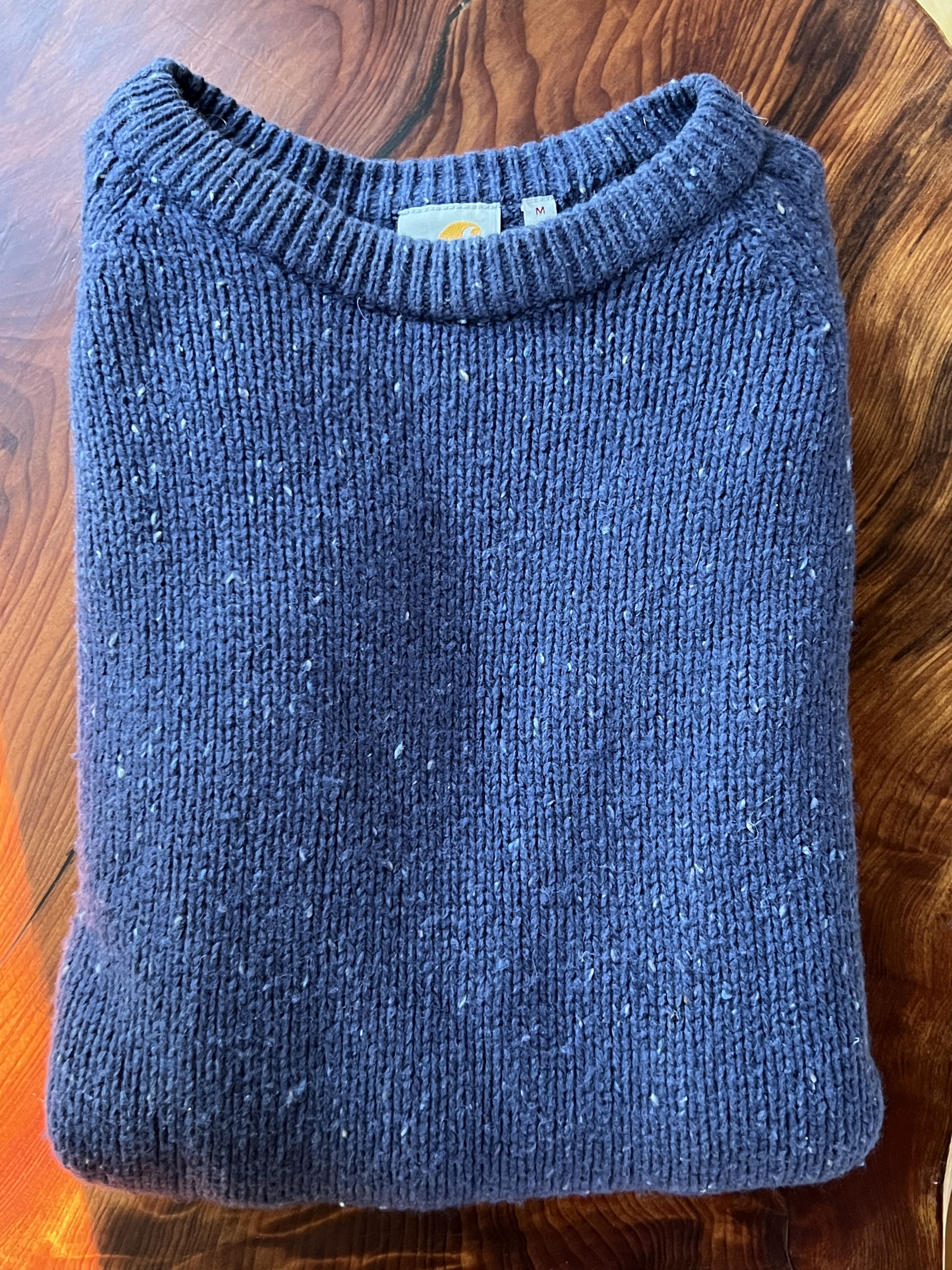 Carhartt Carhartt Anglistic Sweater • Navy Blue Heather • Speckled Size US M / EU 48-50 / 2 - 4 Thumbnail