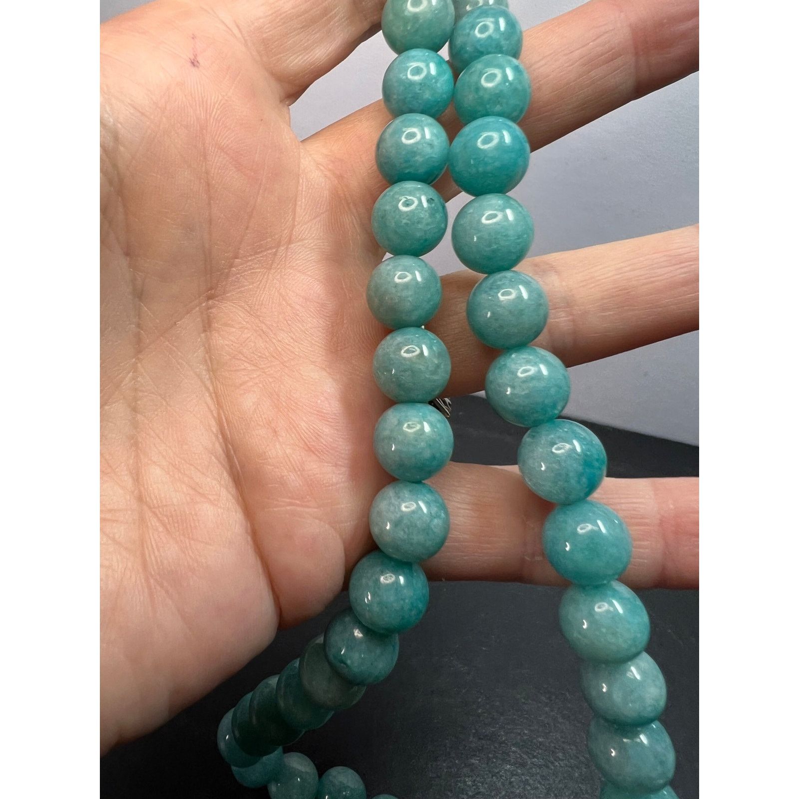 Other Dyed jadeite beaded necklace with sterling silver clasp Size ONE SIZE - 6 Thumbnail