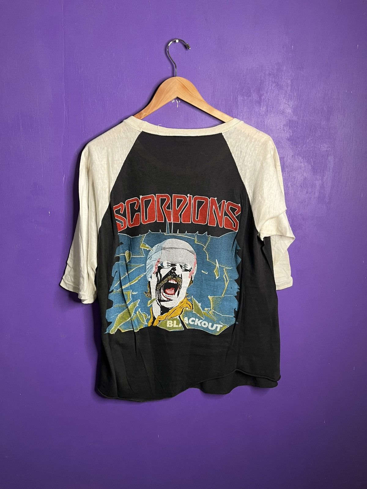 Band Tees × Vintage Vintage 1982 Scorpions between the eyes tour raglan t-shirt Size US L / EU 52-54 / 3 - 2 Thumbnail