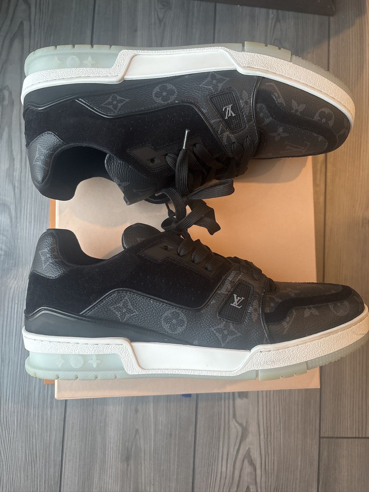 Louis Vuitton Monogram Eclipse Mens LV Trainer Sneakers Size US 9.5 / EU 42-43 - 2 Thumbnail
