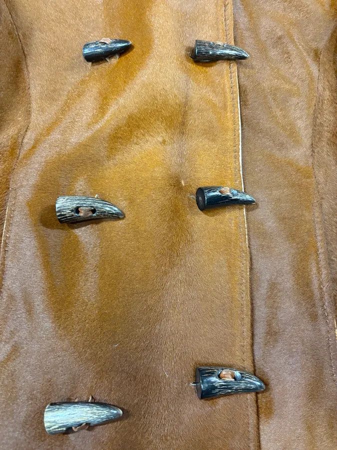 Designer × Dolce & Gabbana × Vintage FW2002 Dolce & Gabbana Pony Hair Camel Leather Duffle Coat Jacket Size M / US 6-8 / IT 42-44 - 9 Thumbnail