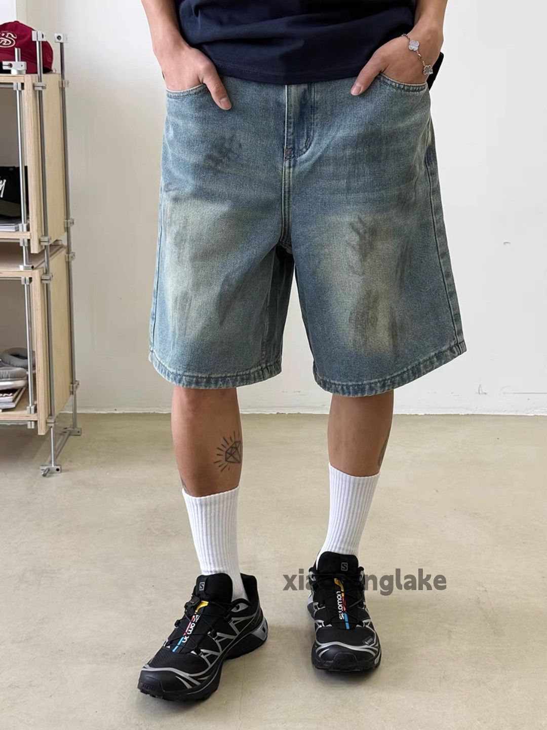 Vintage Unisex washed faded loose baggy skate cargo shorts Size US 32 / EU 48 - 1 Thumbnail