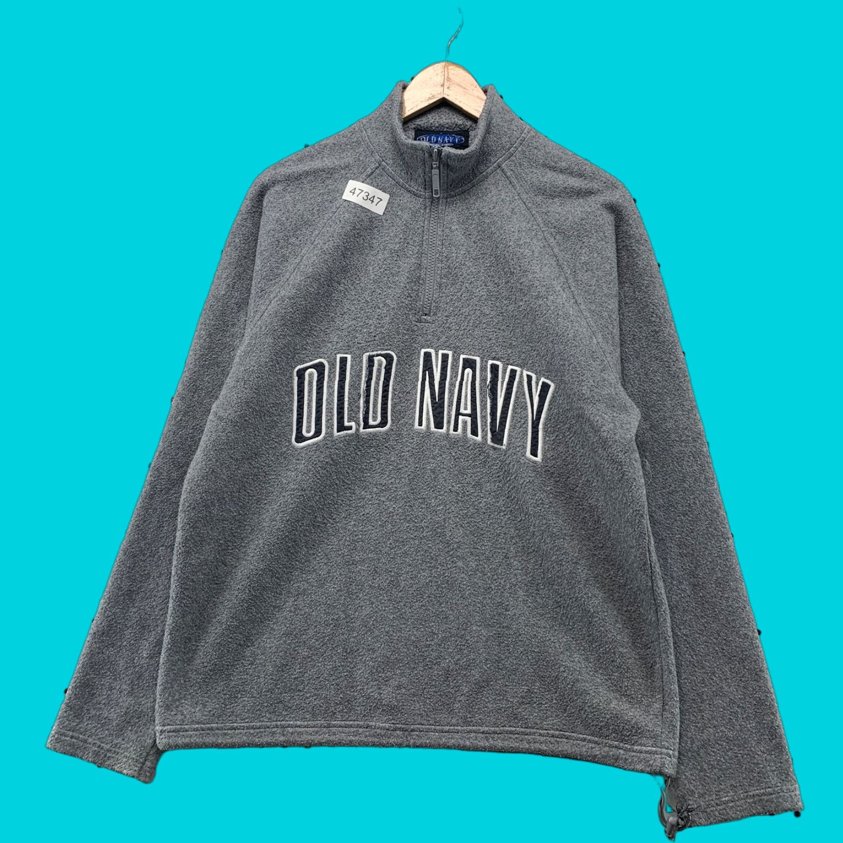 Old Navy VINTAGE Old Navy 1/4 Zip Sweater Mens M Gray 90s Distressed Spell Out 1/4 Zip Sweater Mens Gray 90s Size US M / EU 48-50 / 2 - 1 Thumbnail