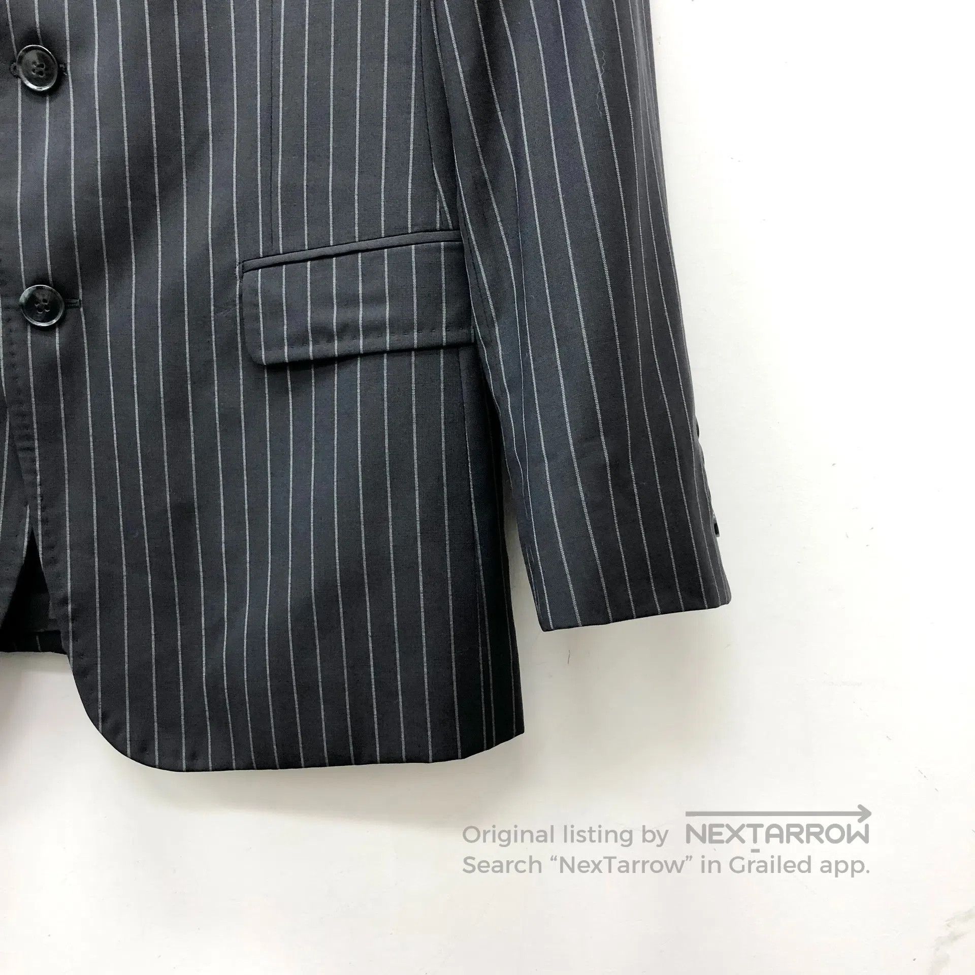 Dolce & Gabbana Dolce Gabbana Black Vertical Stripe Wool Reversible Collar Size US M / EU 48-50 / 2 - 4 Thumbnail